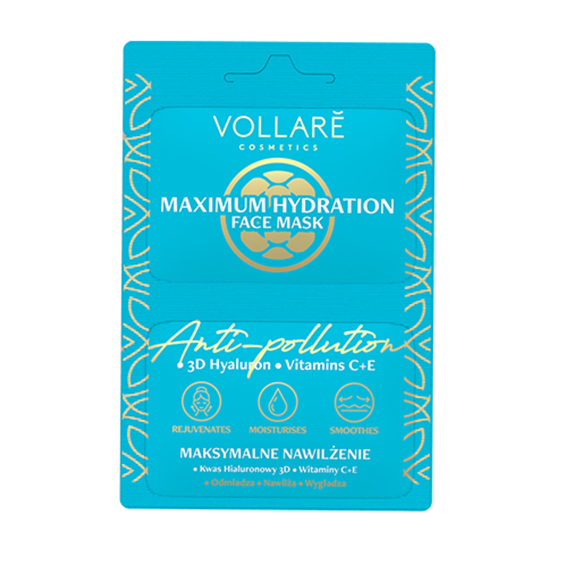 

VOLLARE Anti Pollution Protection Mask + Maximum Hydration nawilżająca maseczka do twarzy o działaniu antyoksydacyjnym 2x5ml