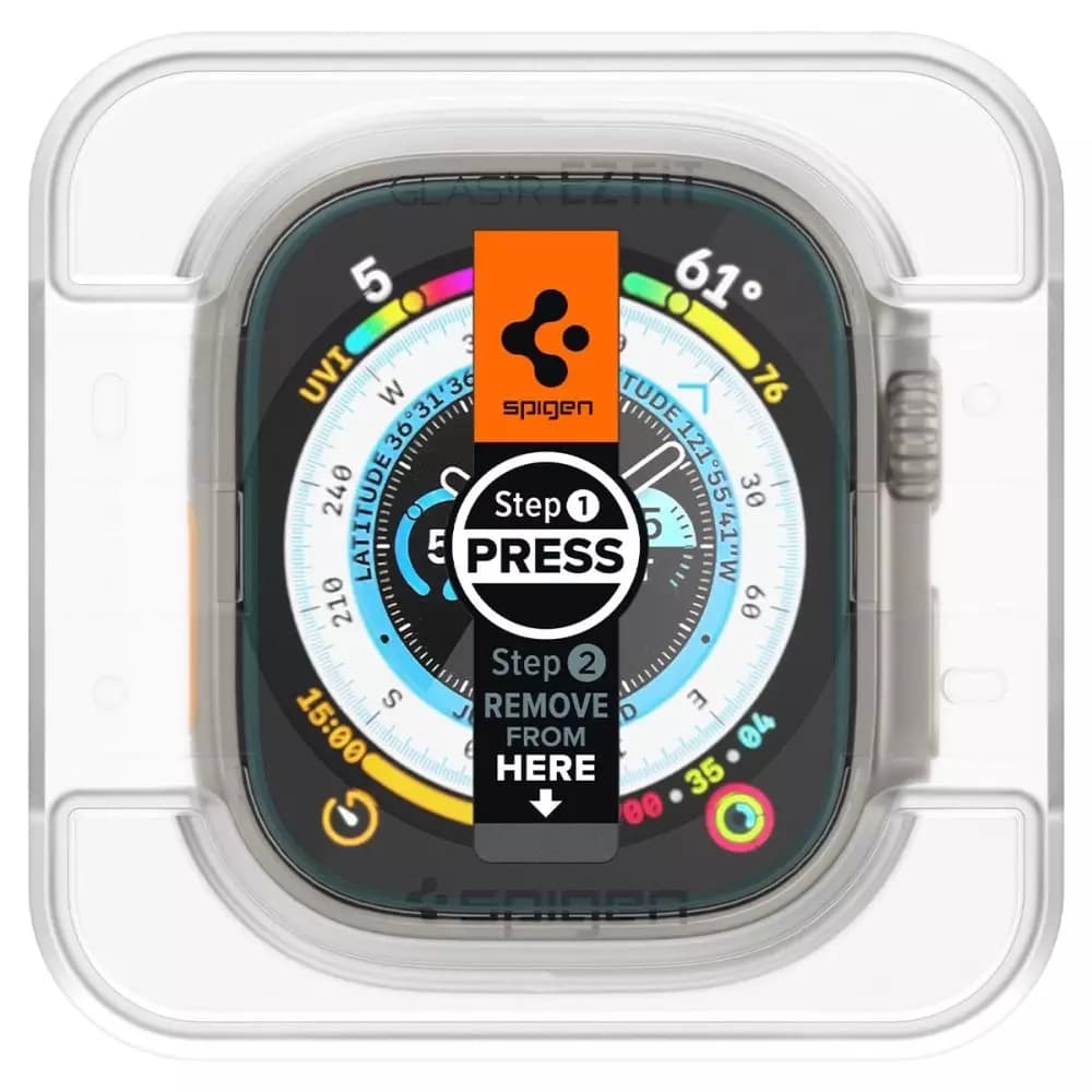 

Szkło hartowane spigen glas.tr ”ez fit” 2-pack apple watch ultra (49 mm) clear, 49 mm) clea