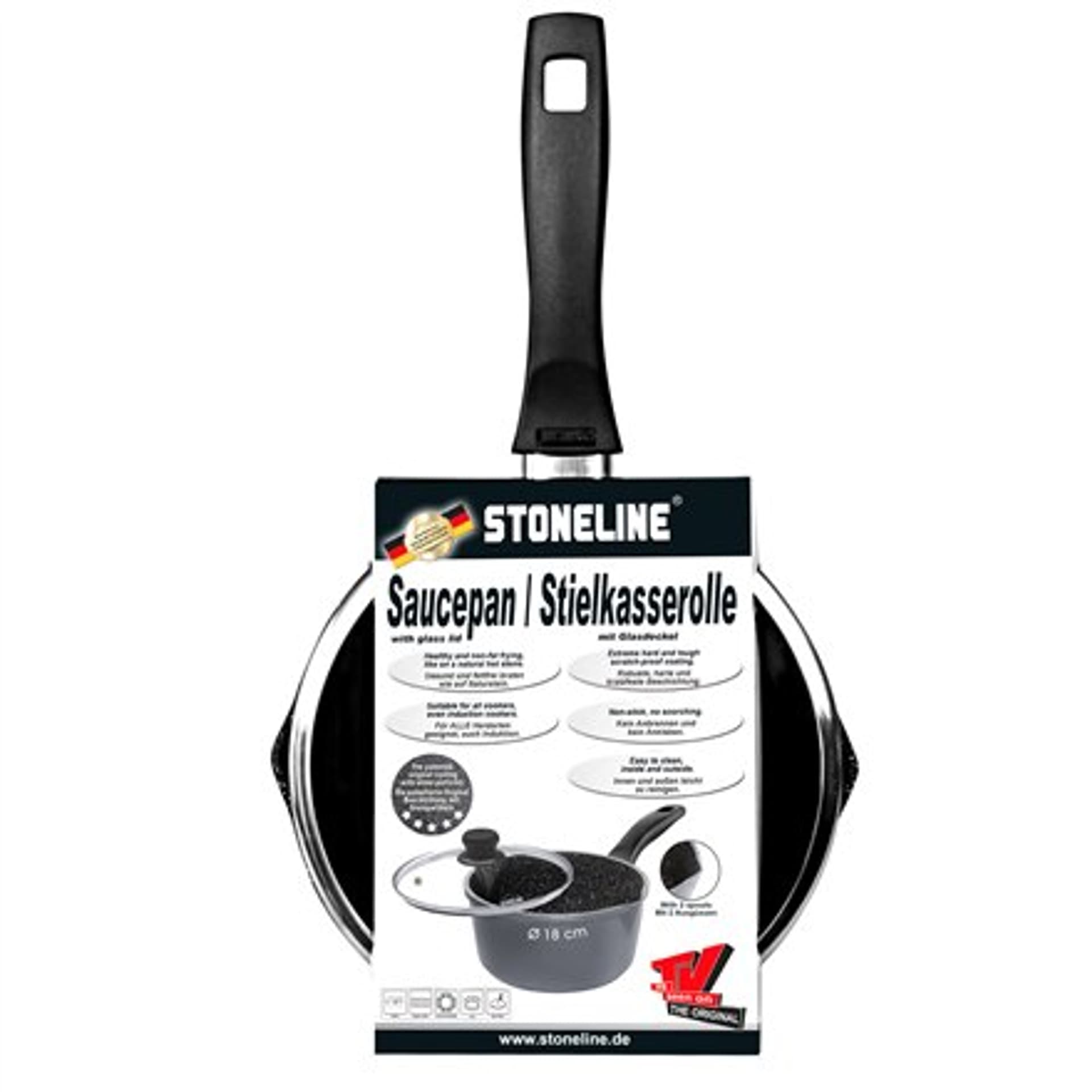 

Stoneline 12584 Rondel, 18 cm, Odpowiedni do wszystkich kuchenek łącznie z indukcyjną, Antracyt, Powłoka nieprzywierająca, Pokry