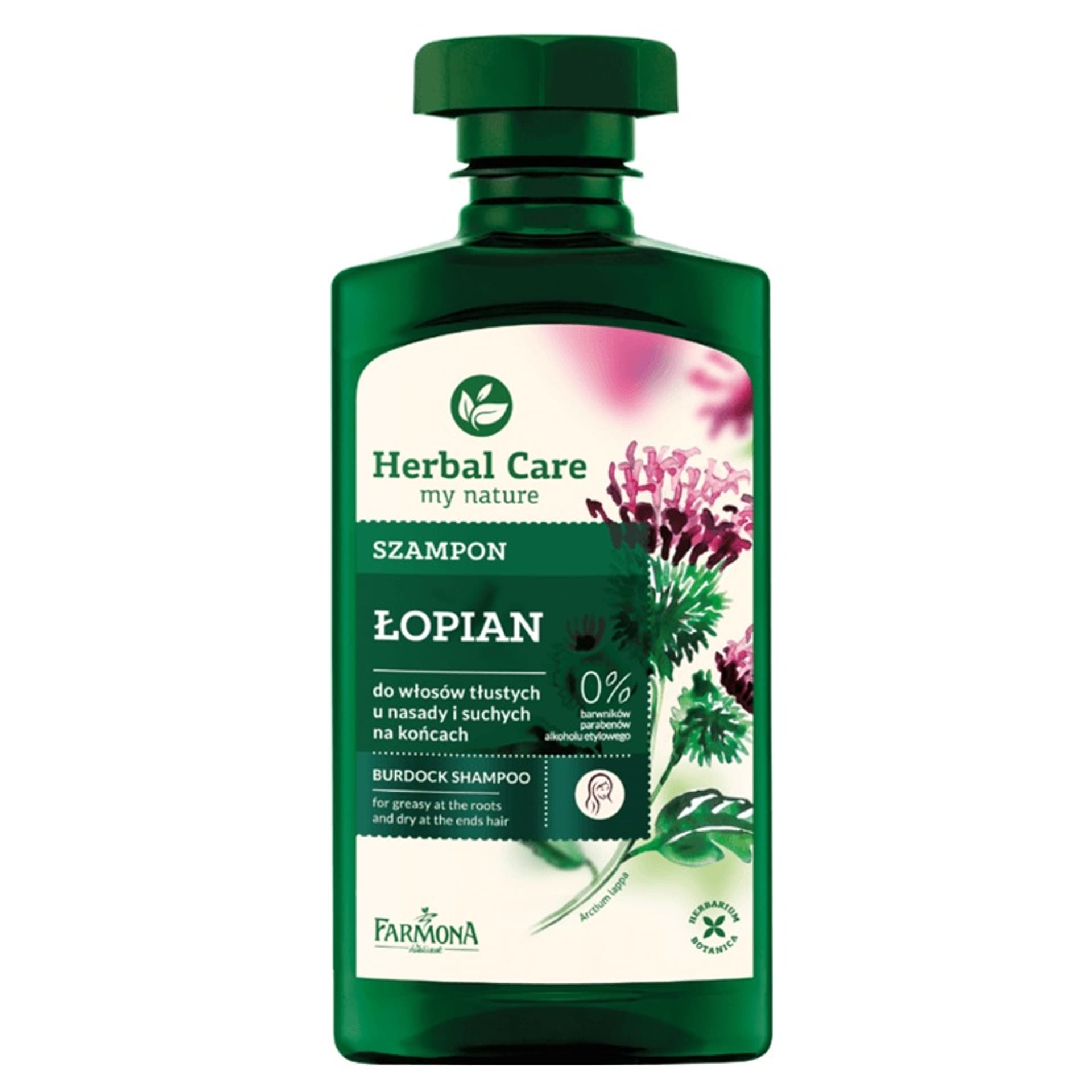 

Herbal Care Szampon do włosów tłustych u nasady i suchych na końcach Łopian 330ml