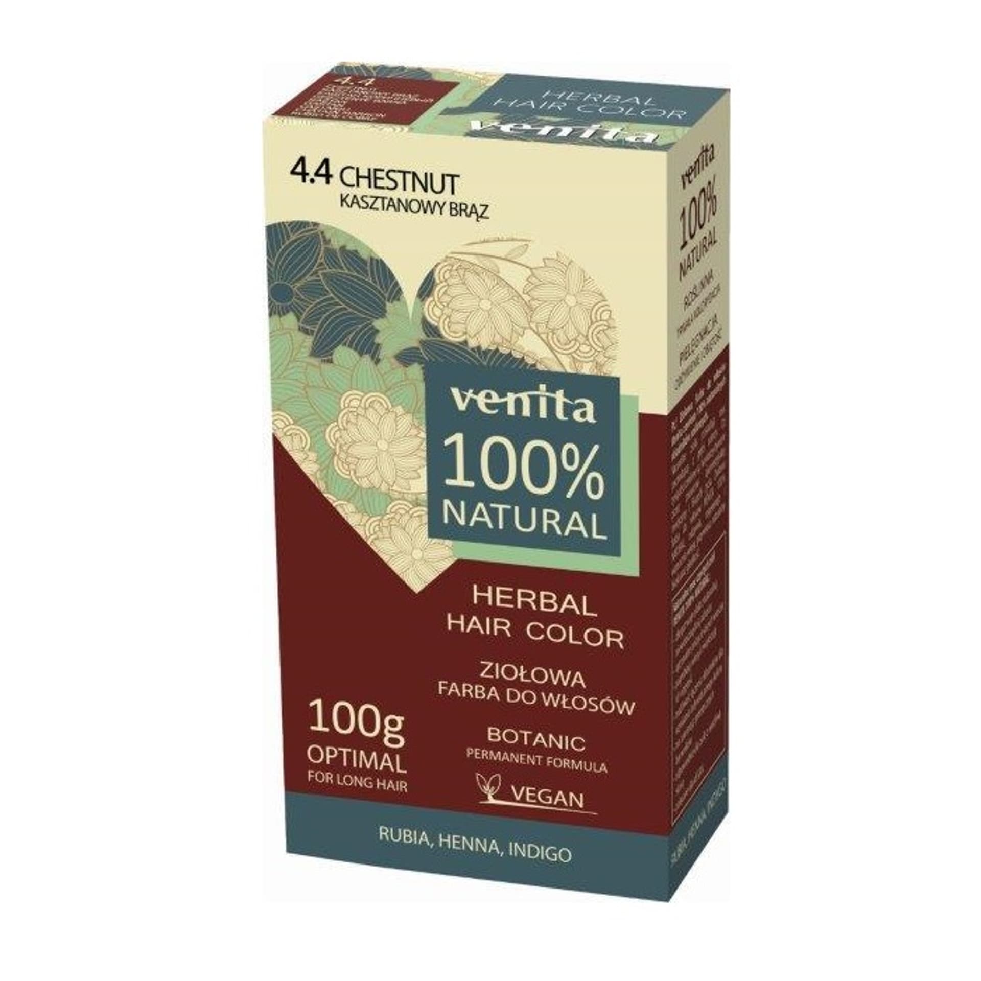 

VENITA Herbal Hair Color ziołowa farba do włosów 4.4 Kasztanowy Brąz