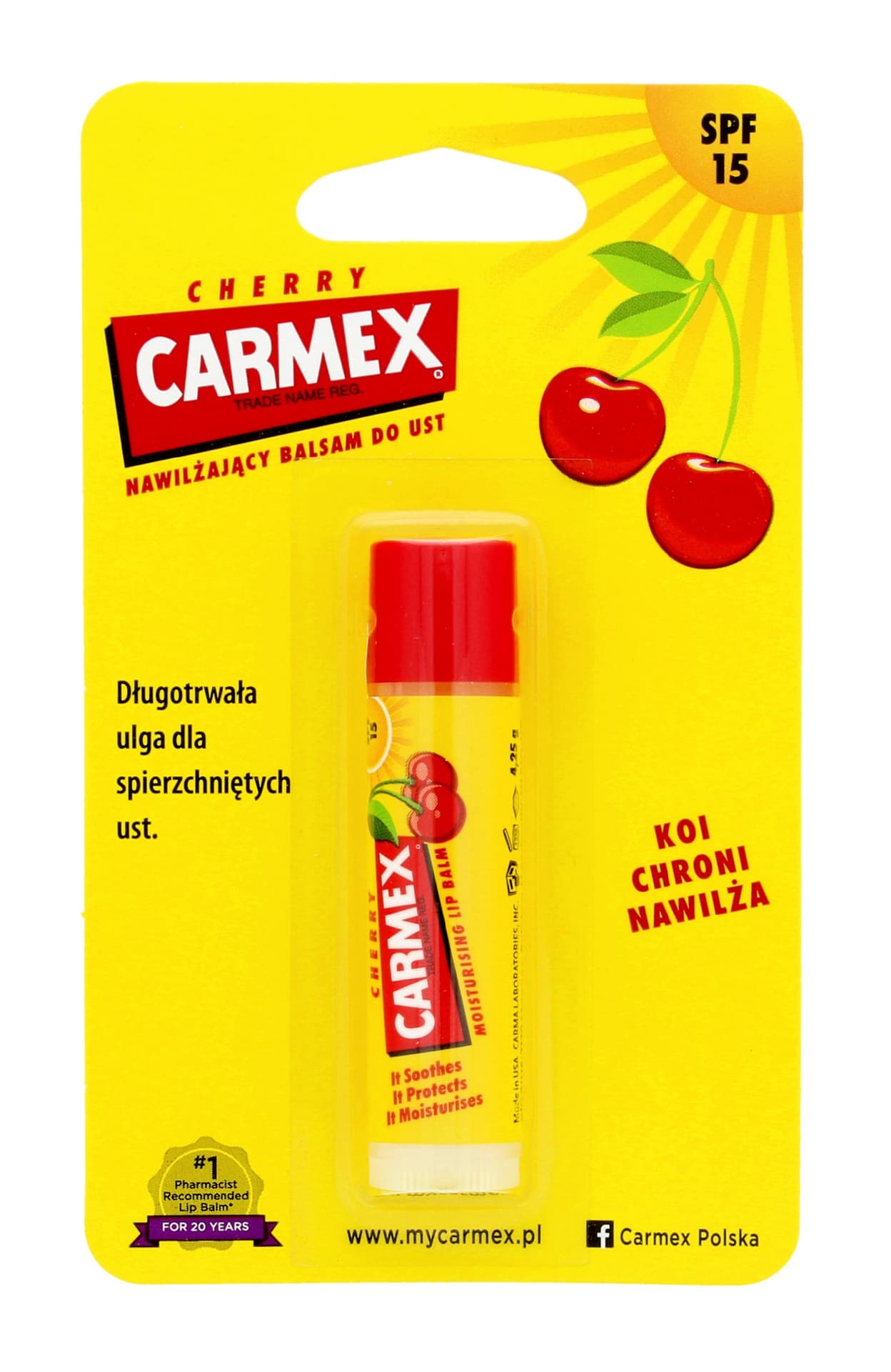 

Carmex Nawilżający Balsam do ust w sztyfcie - Cherry 4.25g