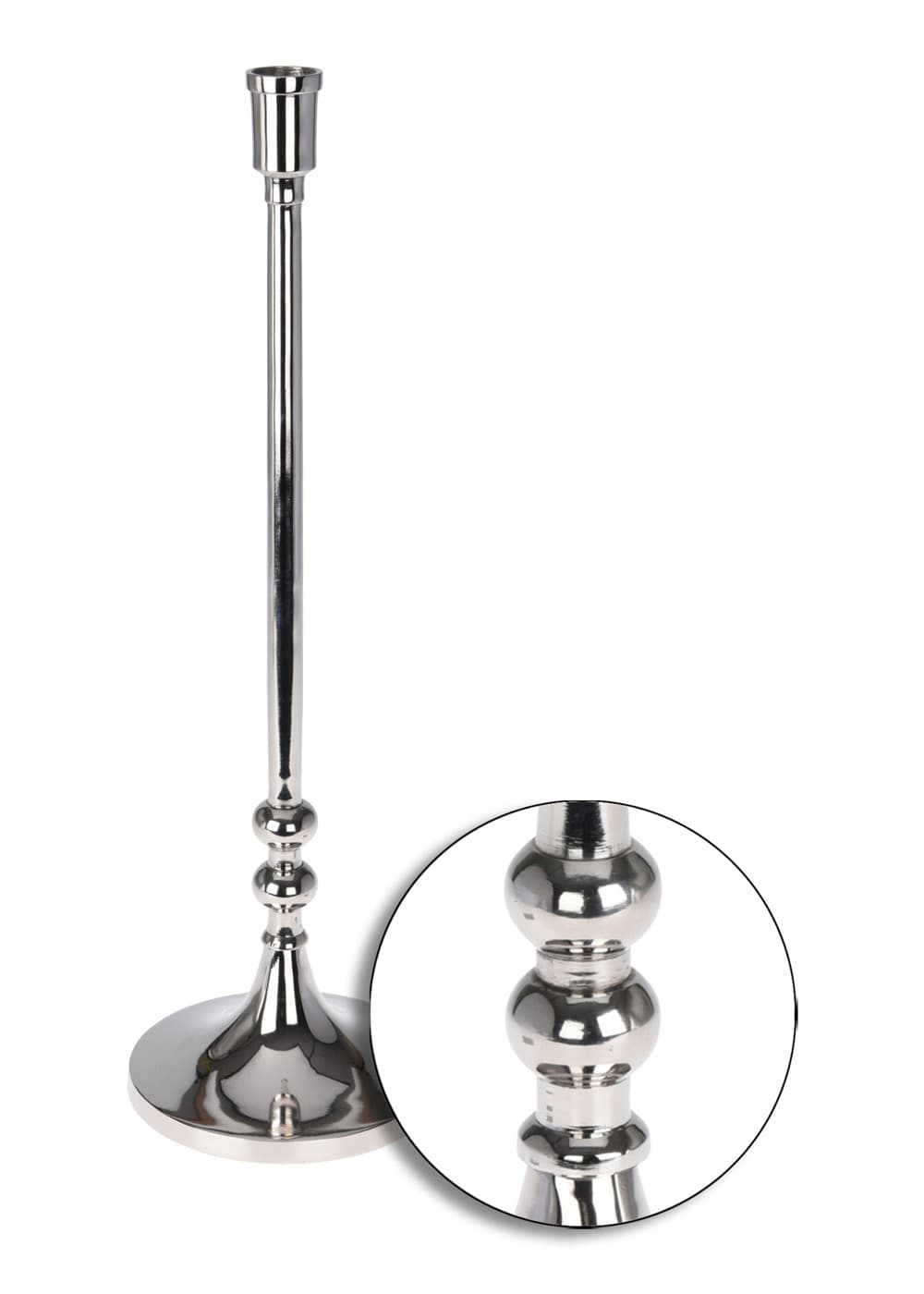 

Świecznik aluminiowy srebrny 41 cm