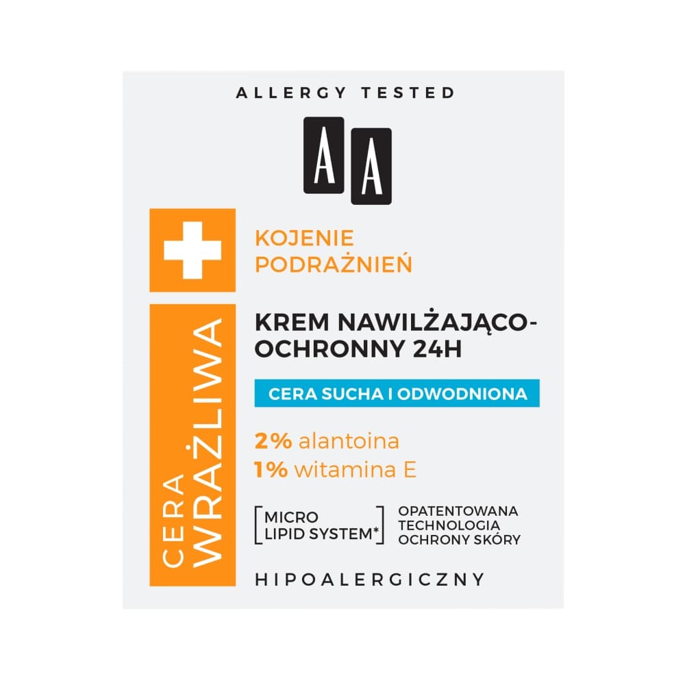 

AA Cera Wrażliwa Kojenie Podrażnień Krem nawilżająco-ochronny 24H do cery suchej i odwodnionej 50ml