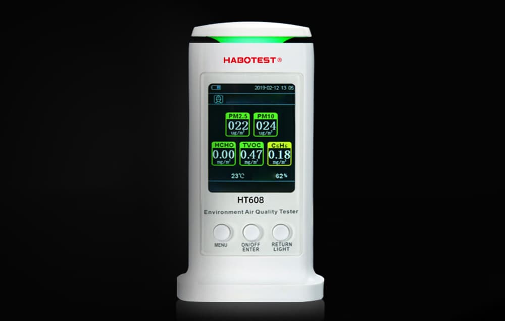 

Inteligentny detektor jakości powietrza Habotest HT608, PM 2.5, PM10, benzen