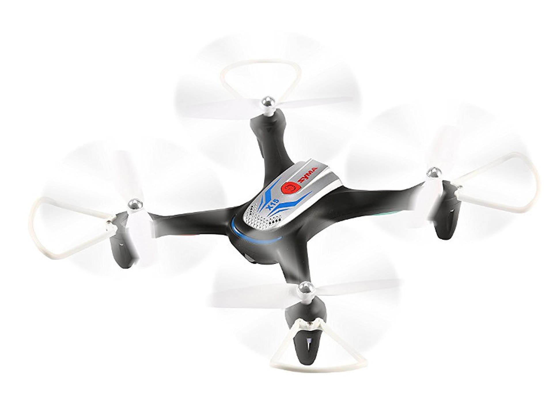 

Syma X15A (2.4GHz, żyroskop, auto-start, zawis, zasięg do 25m, 28cm) - Czarny, 2.4ghz/żyroskop/auto-start/zawis/28cm) - czarn