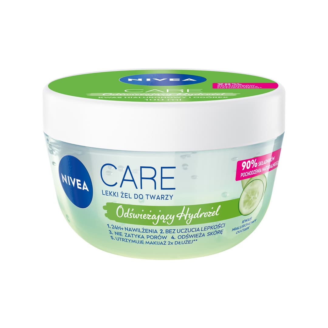 

Nivea Care Żelowy Krem do twarzy 24h nawilżenia - Ogórek+Kwas hialuronowy 100ml
