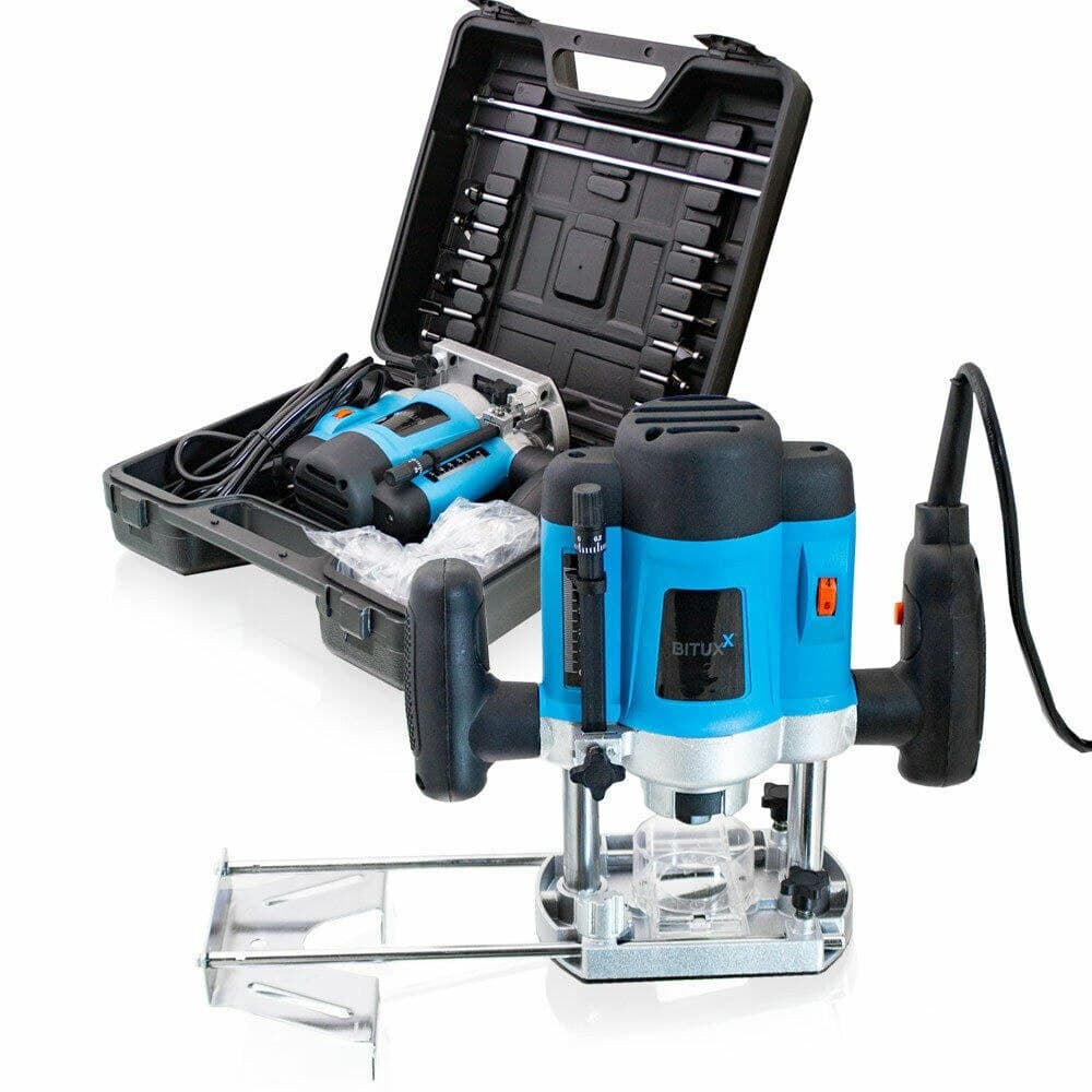 

Frezarka do krawędzi 1200W 12 głowic w walizce górnowrzecionowe komplet