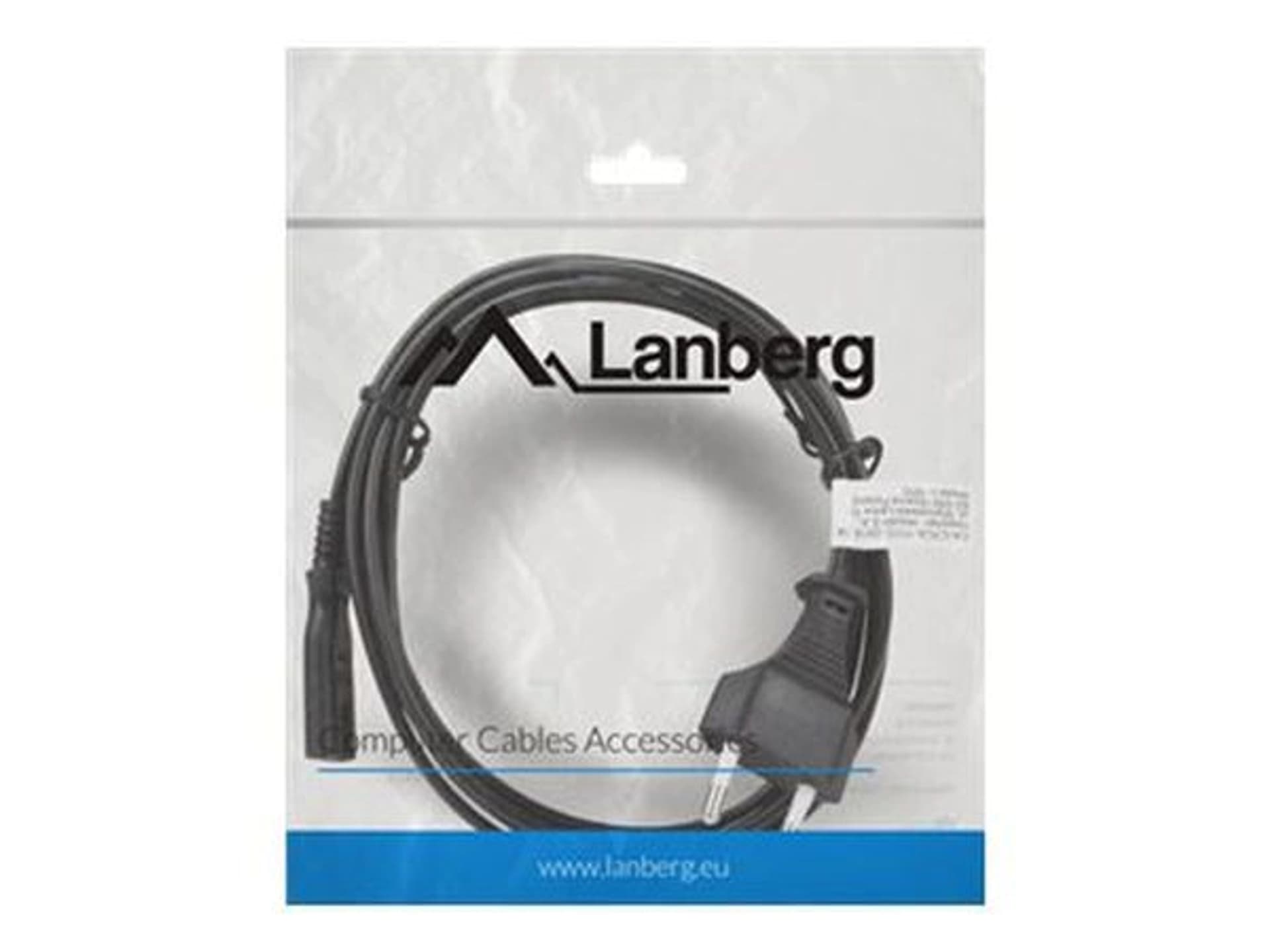 

Kabel zasilający LANBERG 1x Zasilanie IEC 60320 C7 1.8m. CA-C7CA-11CC-0018-BK