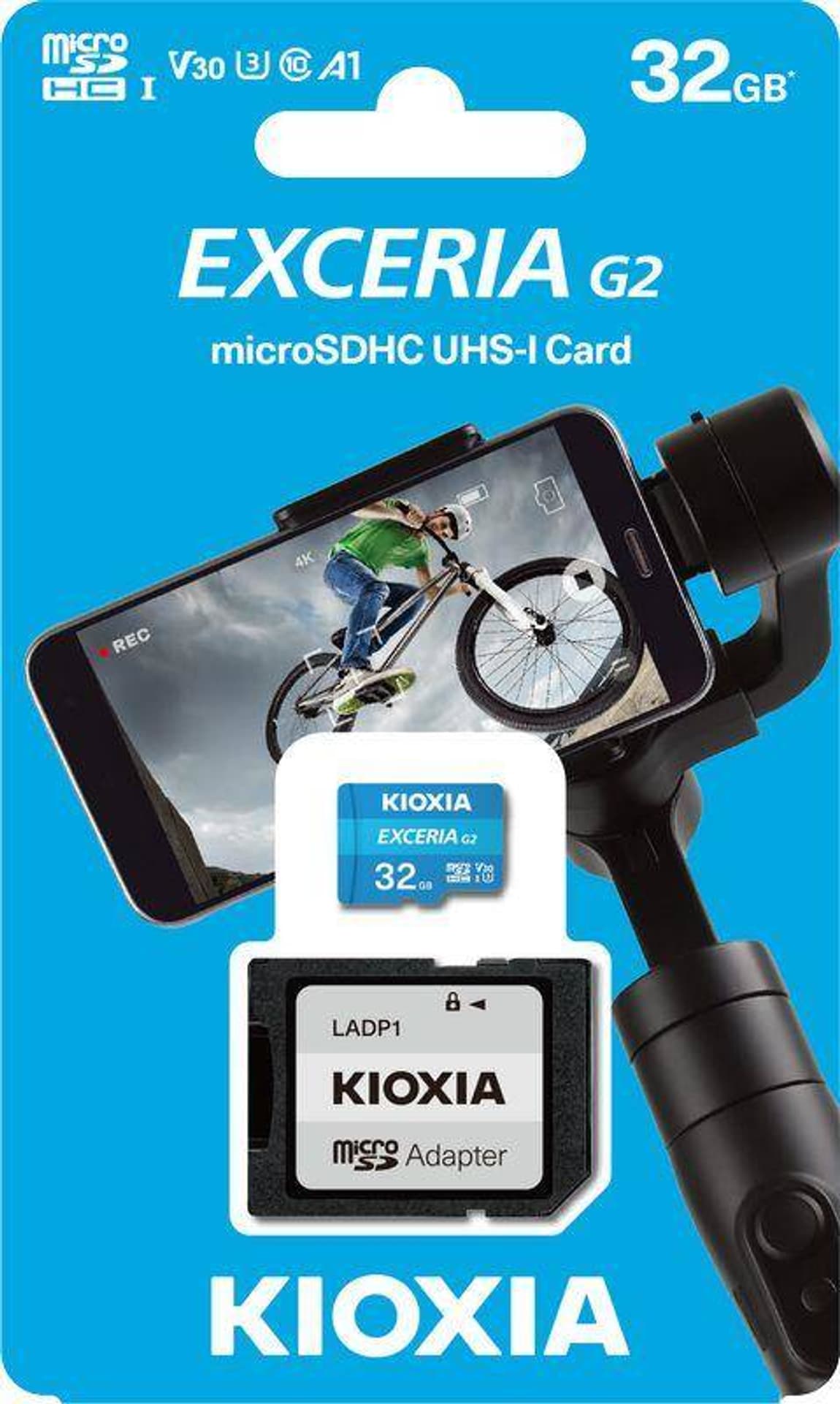 

Karta MicroSD 32GB KIOXIA EXCERIA UHS I U3 V30 + adapter