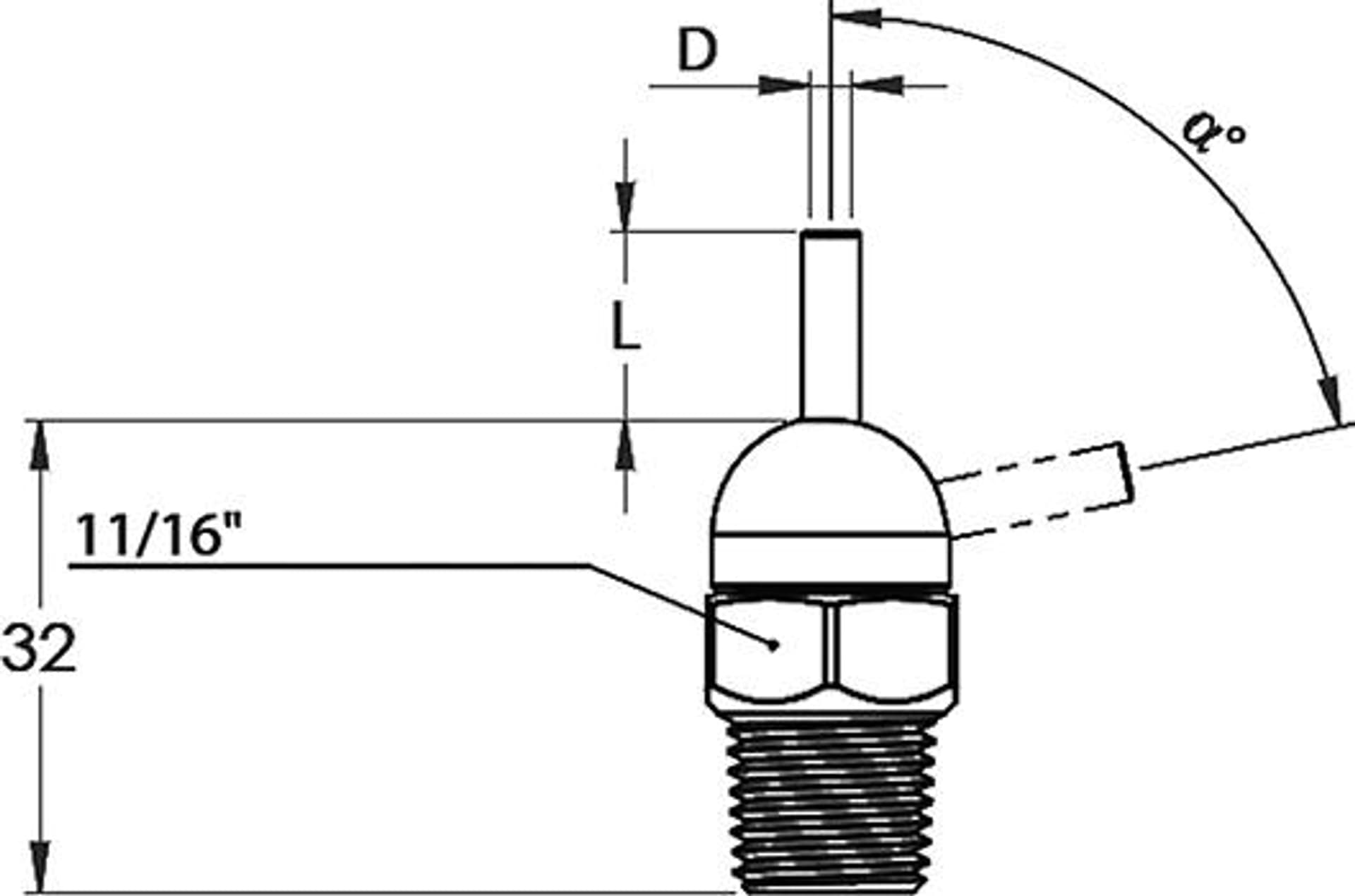 

Dysza wysokocis. CD do weza doprow.chlodz. 1/8",70 barowØ2,2x12,7mm,szara LOC-LINE