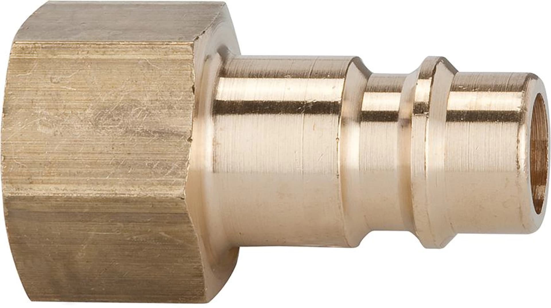 

Nypel wtykowy mosiadz do zlacza  nom. 7,2mm, gwint wewnetrzny G 1/8" RIEGLER