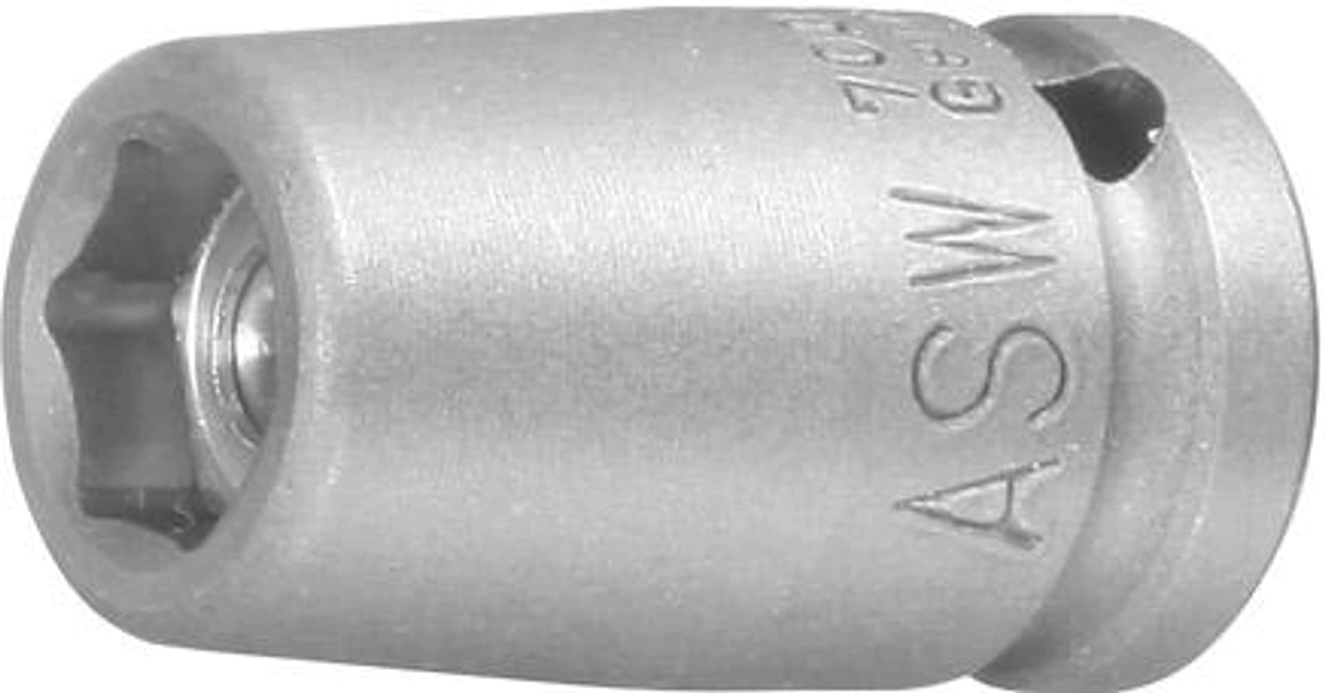 

Udarowa koncowka wymiennaklucza nasadowego, z magnesem 1/4" 13mm ASW