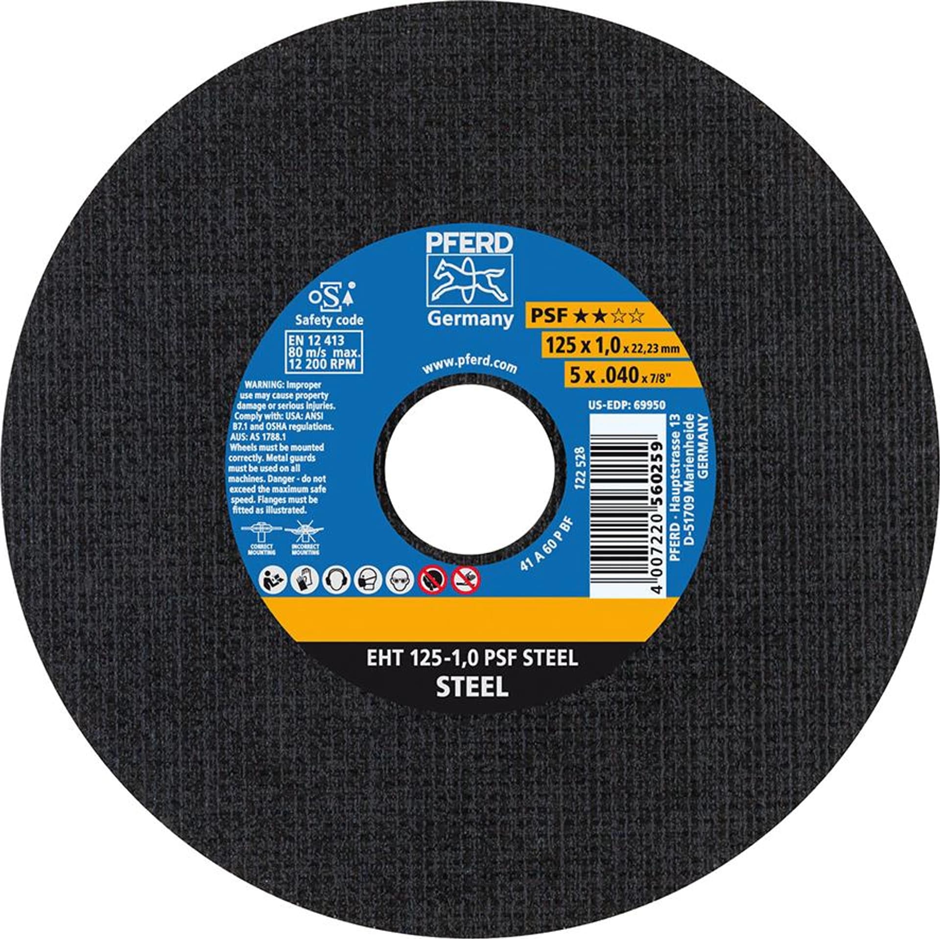 

Tarcza do ciecia, prosta A46PPS 178x1,6mm PFERD