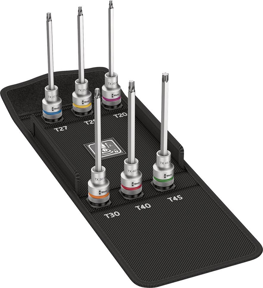 

Zest.nasadek wkretak. dlugich z funkcja przytrzymywania Torx 1/2"6-czesciowy Wera