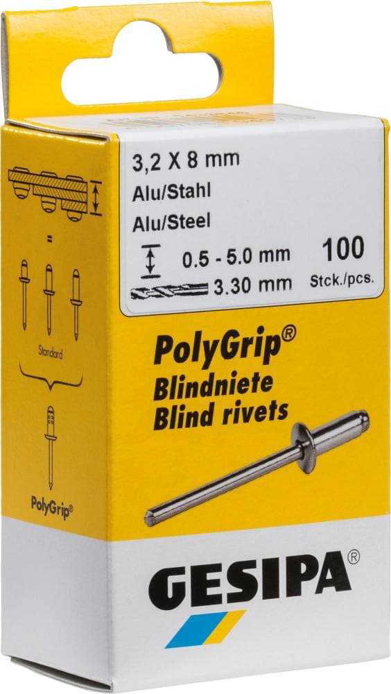 

Nit 1-str.zam.CAP,al/stalleb plas.-okr. Mini-Pack,5x10mm po 50 szt. GESIPA