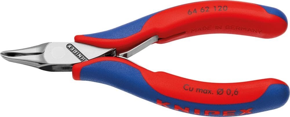 

Szczypce tnące czołowe kątowe dla elektroników, 120 mm, 64 62 120, KNIPEX