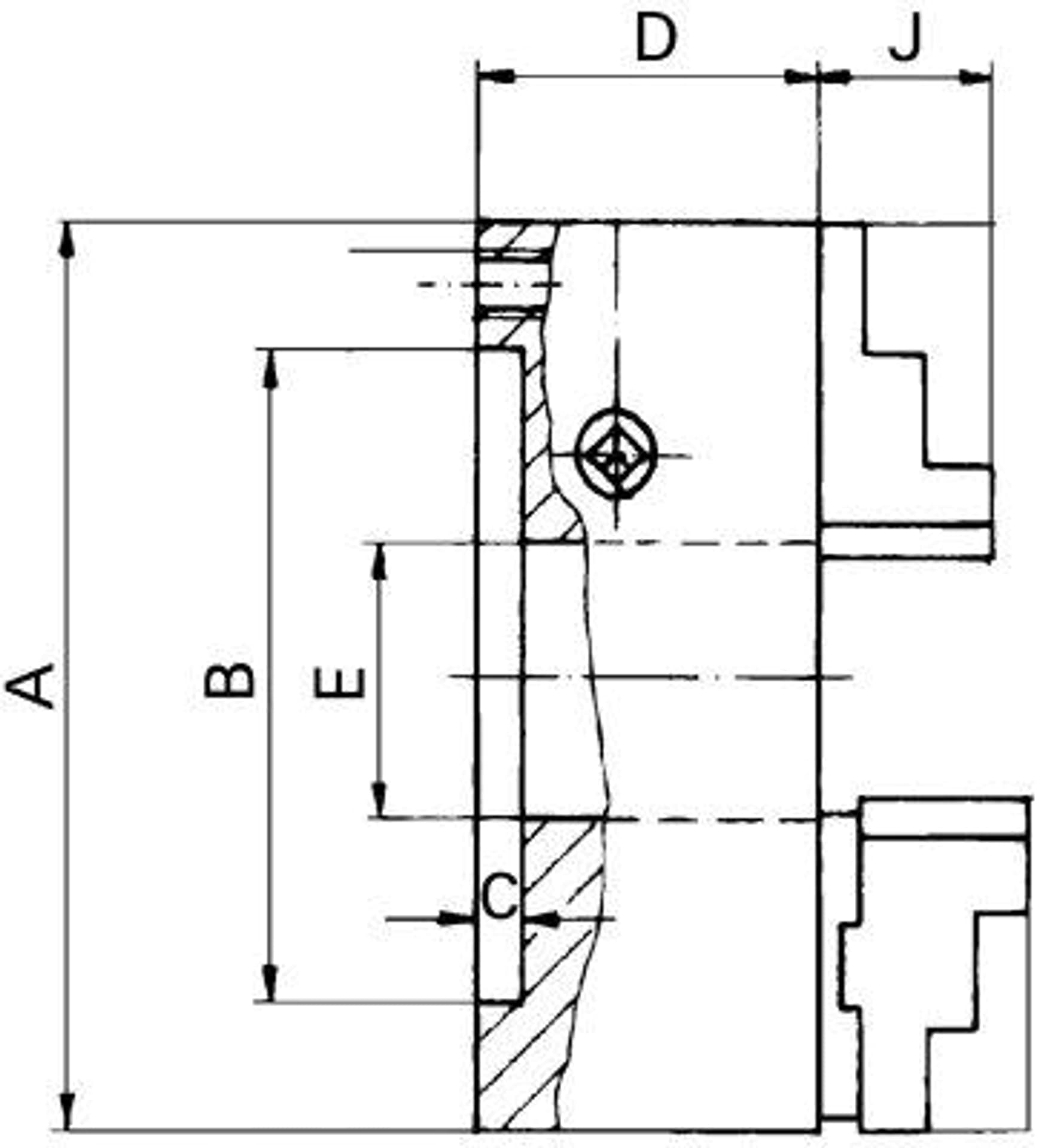 

4-szczekowy uchwyt tok. DIN6350,stal. 160mm RÖHM