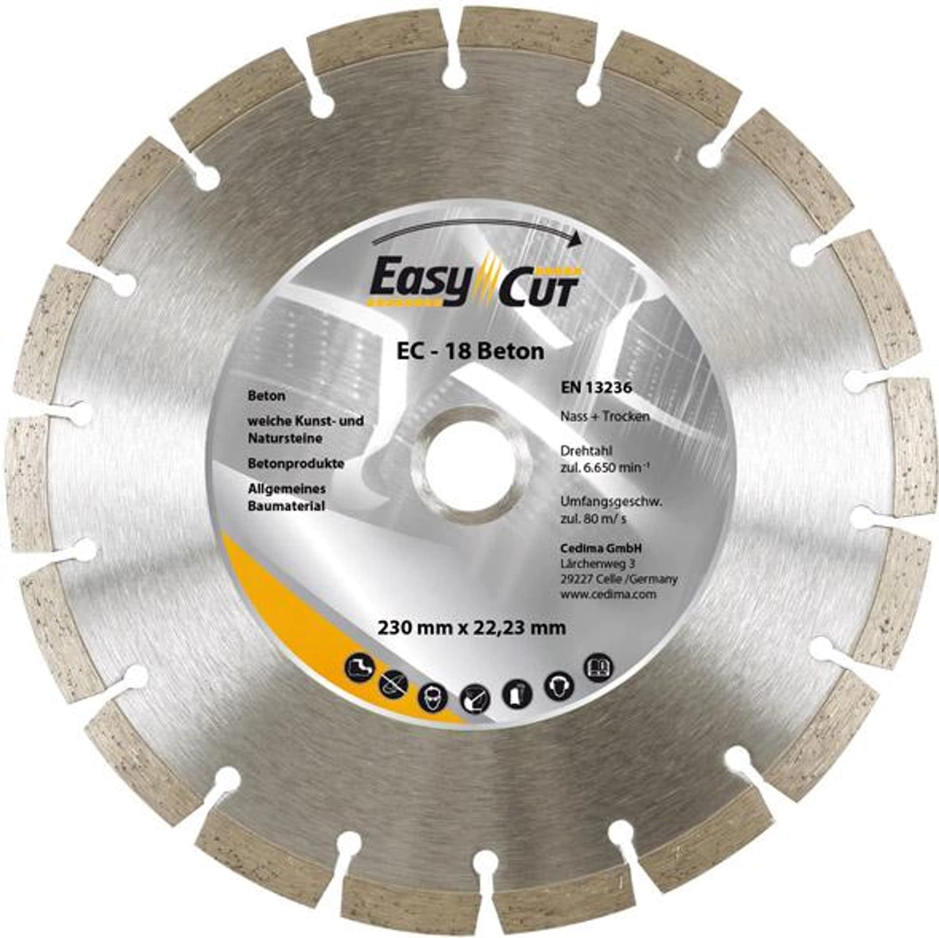 

Diament.tarcza do ciecia EC-18 180x2,2x10x22,23mm CEDIMA