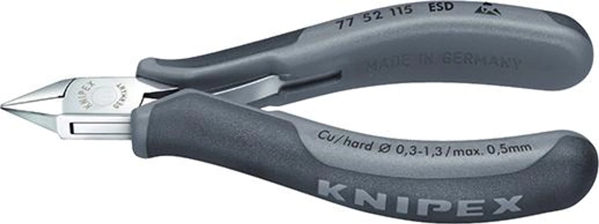 

Szczypce tnące boczne dla elektroników, 115mm, 77 52 115 ESD, KNIPEX