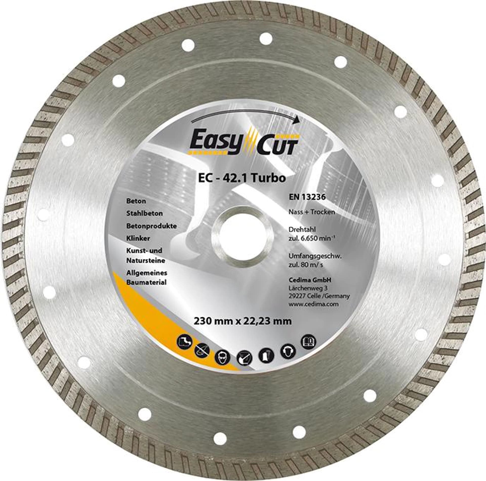 

Diament.tarcza do ciecia EC-42.1 180x2,4x10x22,23/25,4mm CEDIMA