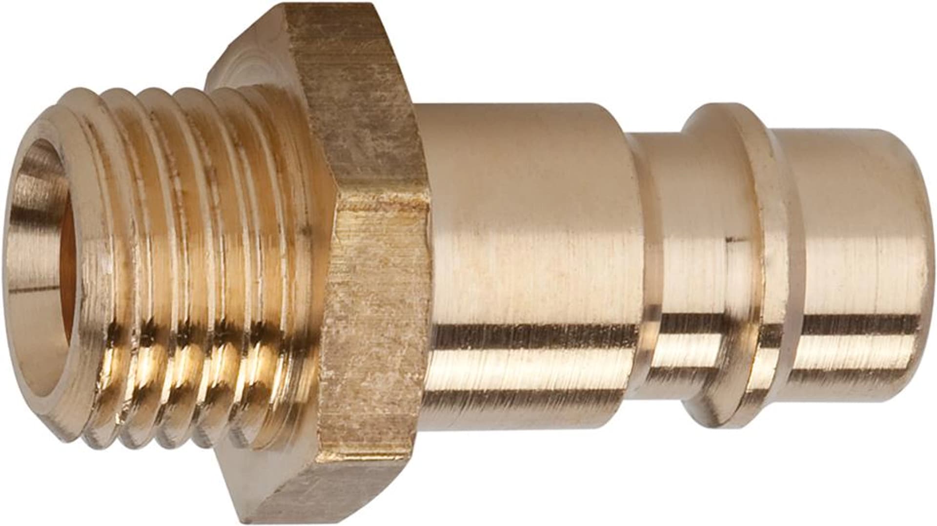 

Nypel wtykowy mosiadz do zlacza  nom. 7,2mm, gwint zewnetrzny G 1/4 RIEGLER