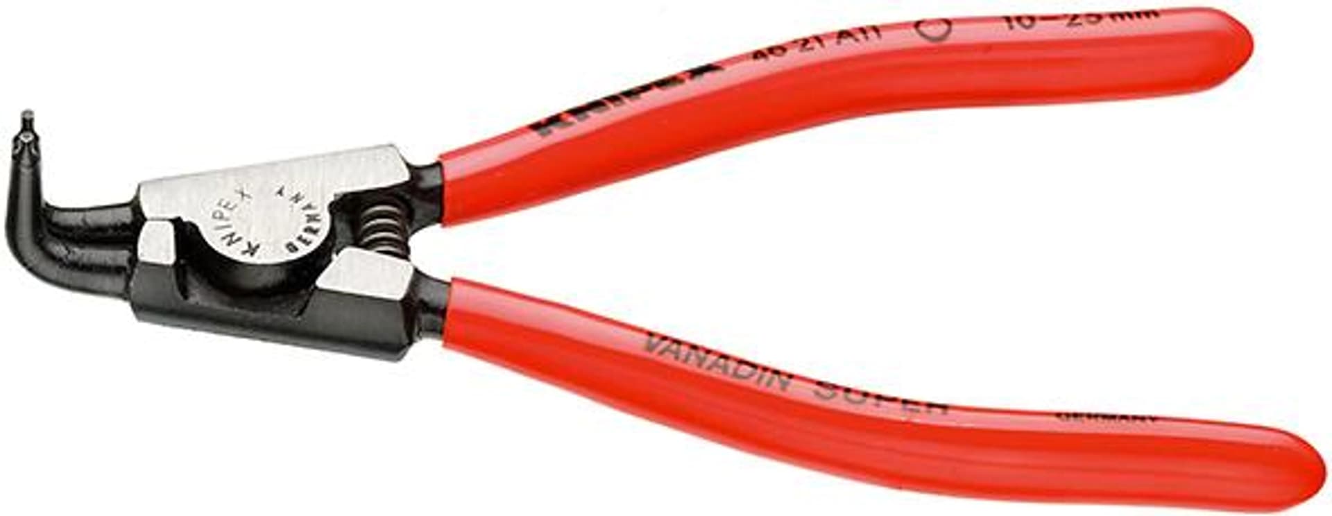 

Szczypce Segera do pierścieni osadczych zewn. 170 mm, wygięte 90°, 46 21 A21, KNIPEX