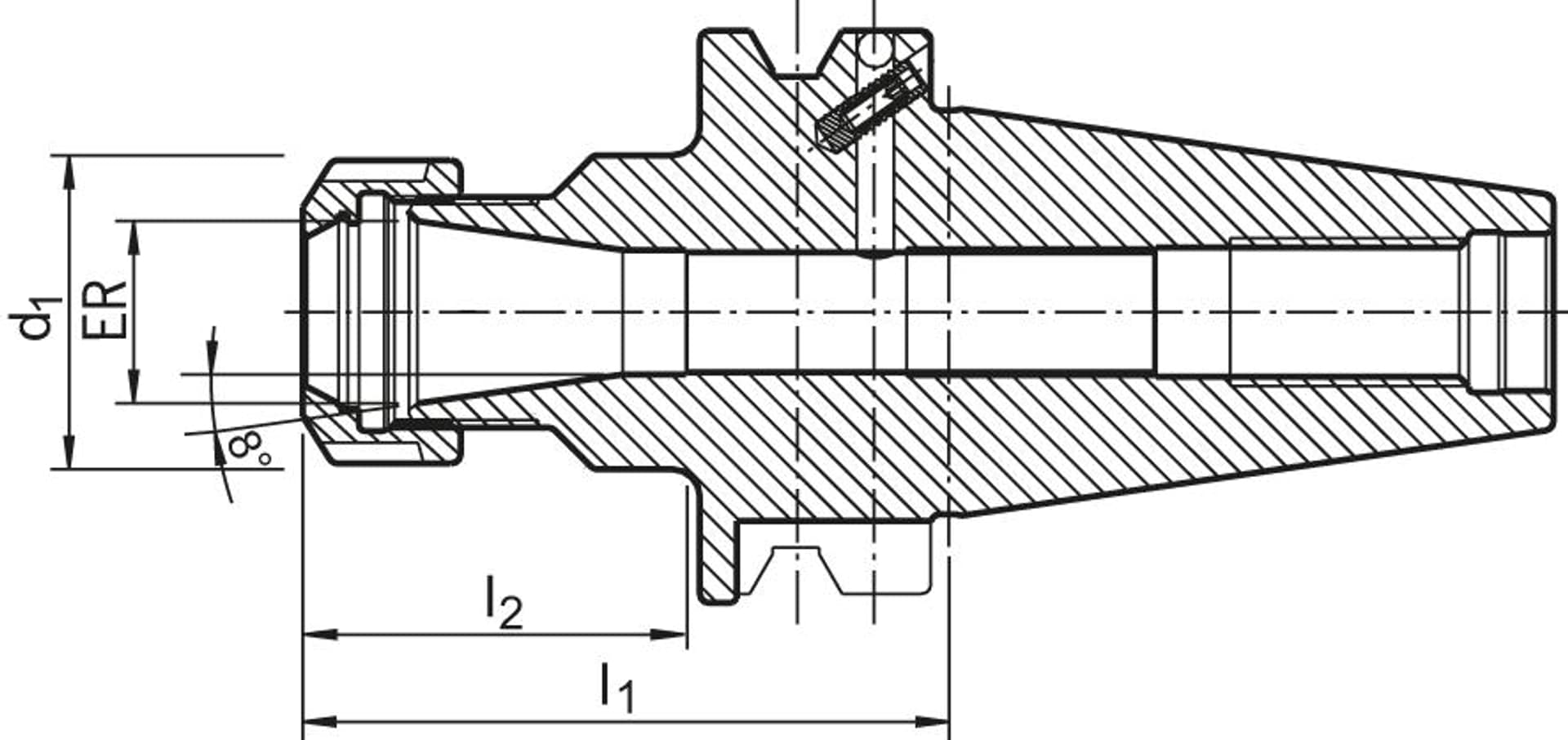 

Oprawka do tulejek , zaciskowych,dluga JISB6339ADB BT50-ER16 HAIMER