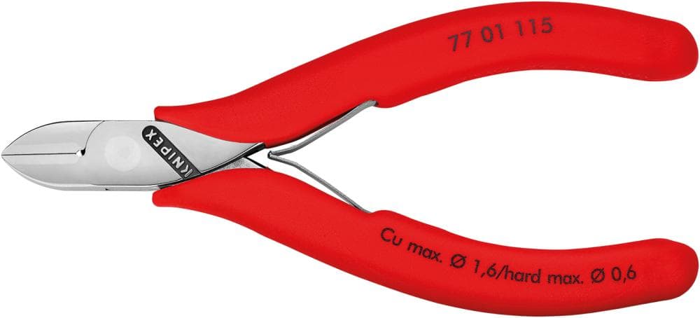

Szczypce tnące boczne dla elektroników, 115mm, 77 01 115, KNIPEX