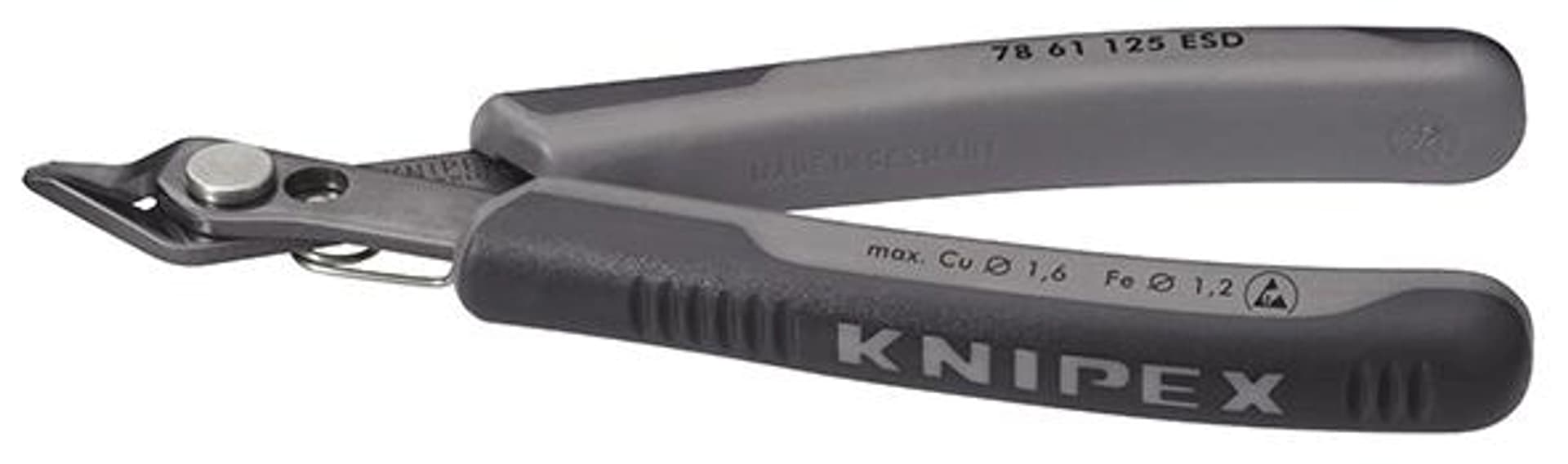 

Szczypce tnące boczne dla elektroników, 140 mm, 78 61 140 ESD, KNIPEX