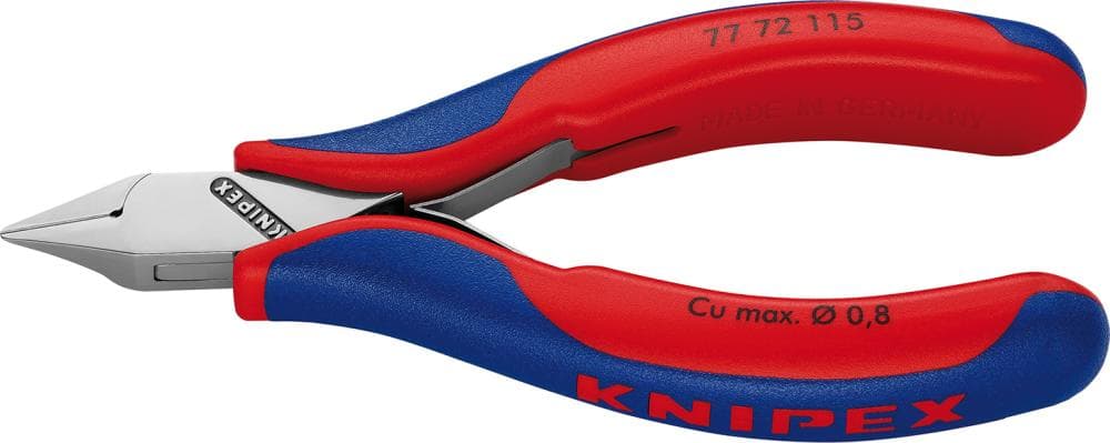 

Szczypce tnące boczne dla elektroników, 115mm, kształt 7, 77 72 115, KNIPEX