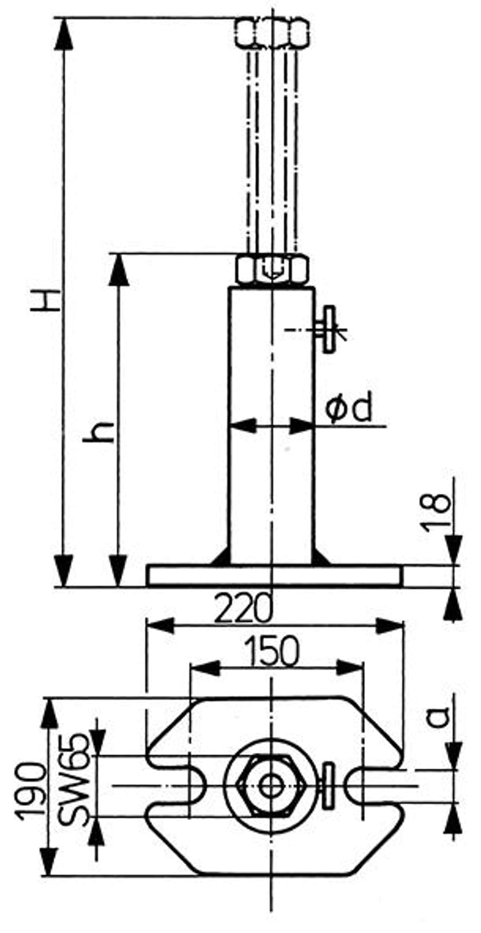 

Podpórka śrubowa 430-750mm AMF