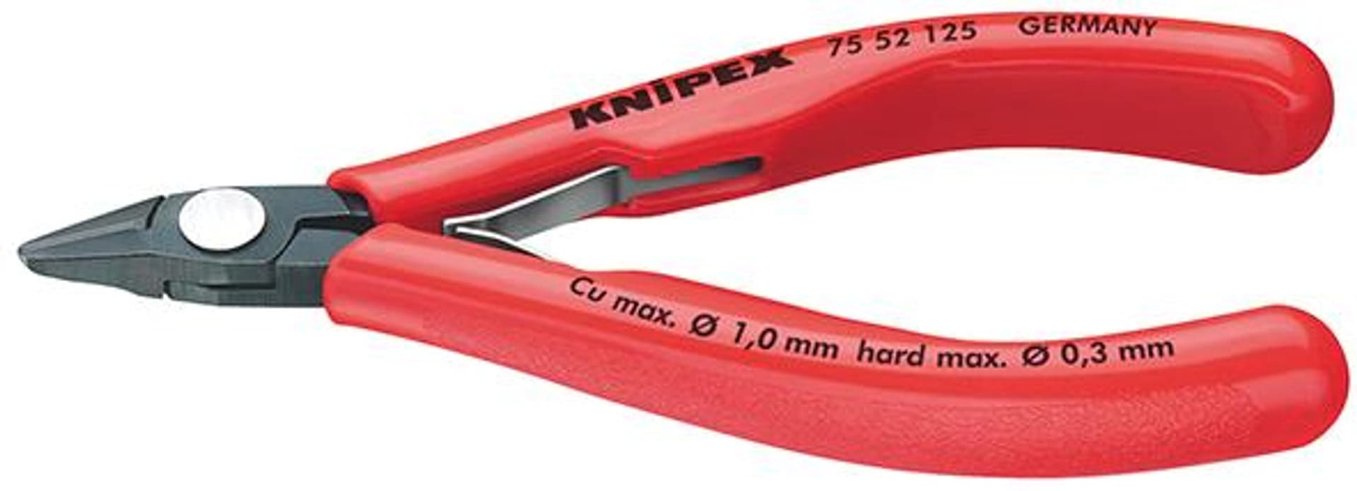 

Szczypce tnące boczne dla elektroników, 125 mm, główka spiczasta, 75 52 125, KNIPEX