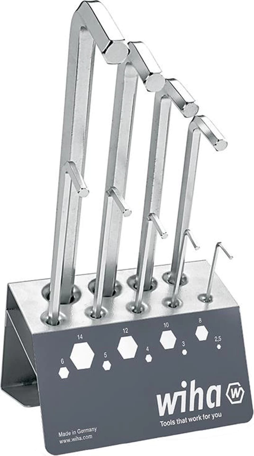 

Zestaw imbusów kątowych długich w stojaku warsztatowym 2,5x14mm Wiha