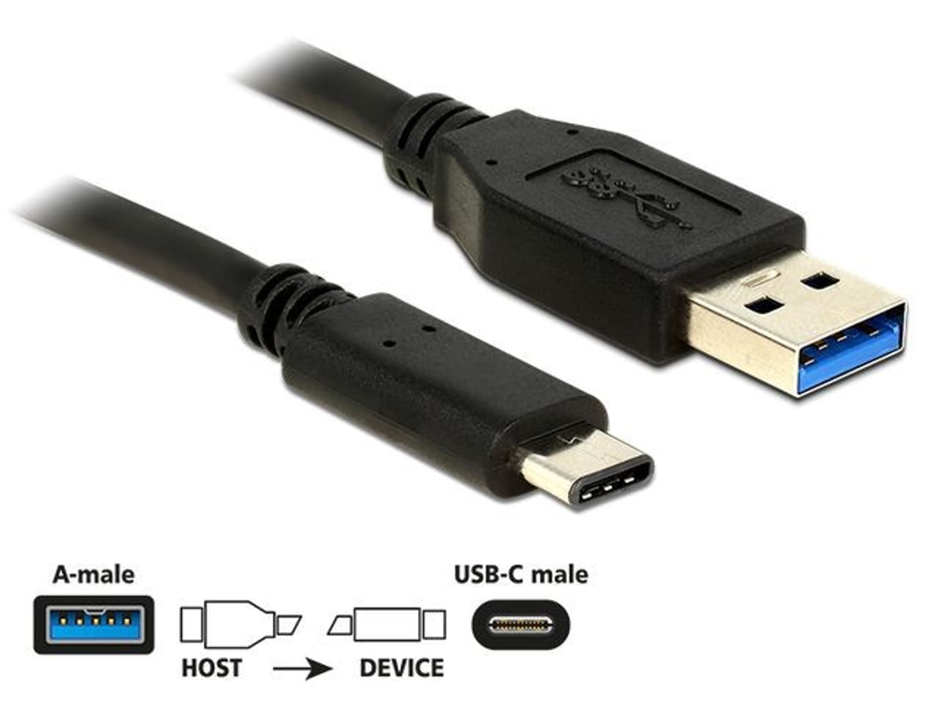 

Kabel USB Type-C(M)-USB 3.1 (AM) 1m black, Am) 1m blac