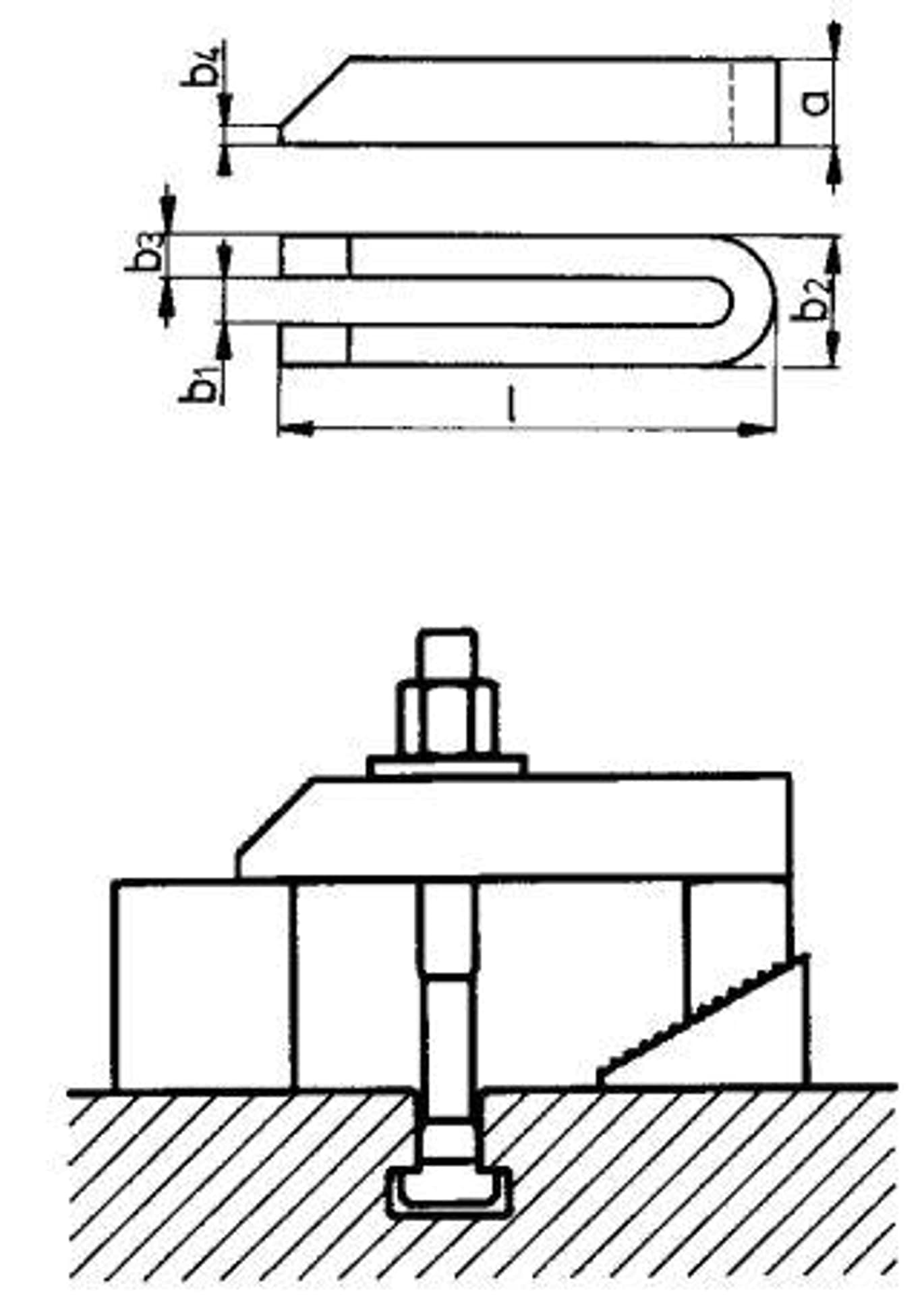 

Łapa dociskowa widełkowa (ukośna) DIN6315B 14x160mm AMF, Ukośna) din6315b 14x160mm am