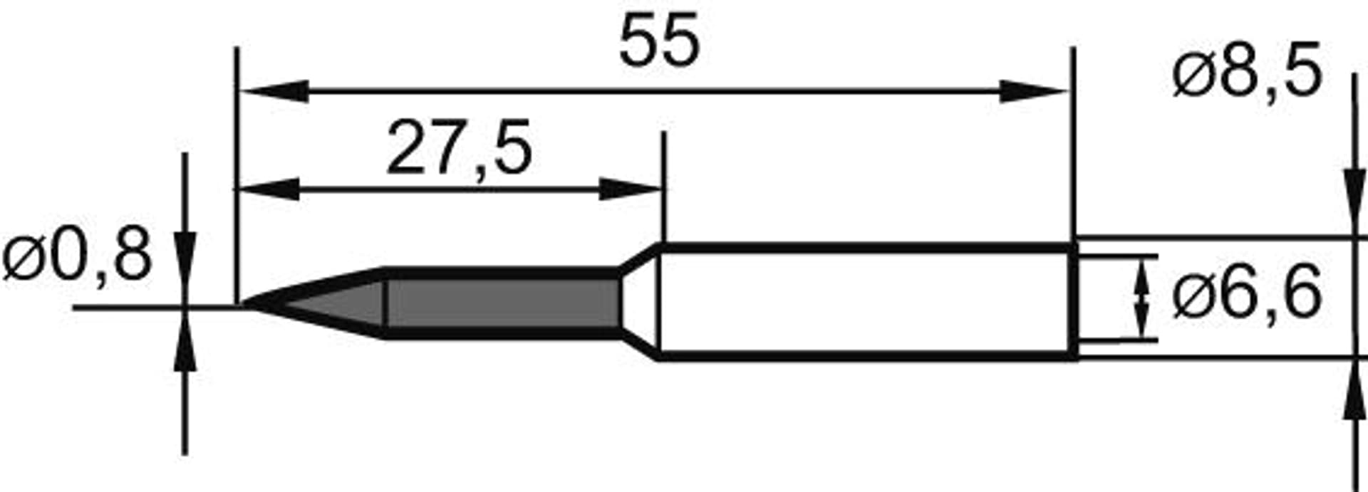 

Grot lutownicy, ostry, wydluzony 0832BDLF 1mm Ersa