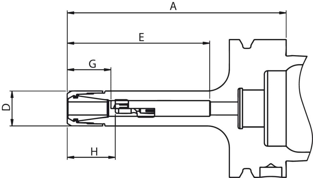 

Oprawka do tulejek zaciskowych CENTRO P3 DIN69893A CP16M HSK-A63-130 FAHRION