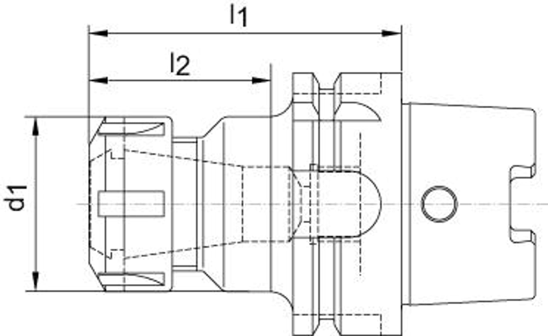 

Oprawka do tulejek zaciskowych DIN69893A-ER HSK-A63 16x160mm HAIMER