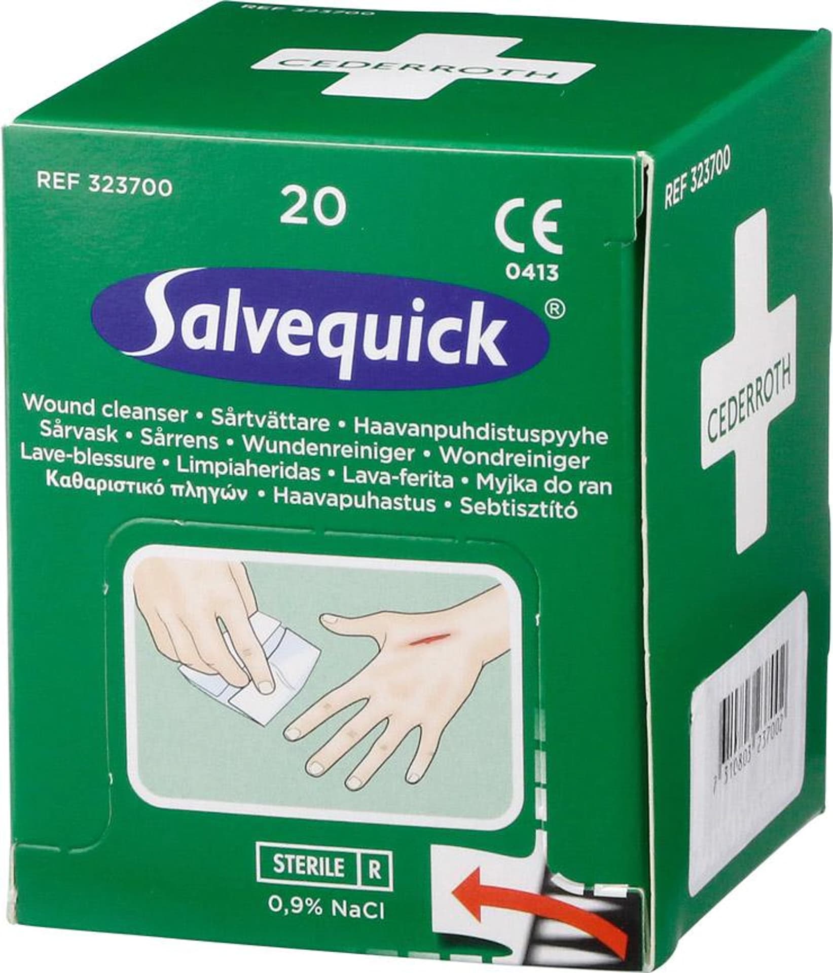 

Salvequick płyn do przemywania ran, 20 szt./pudełko