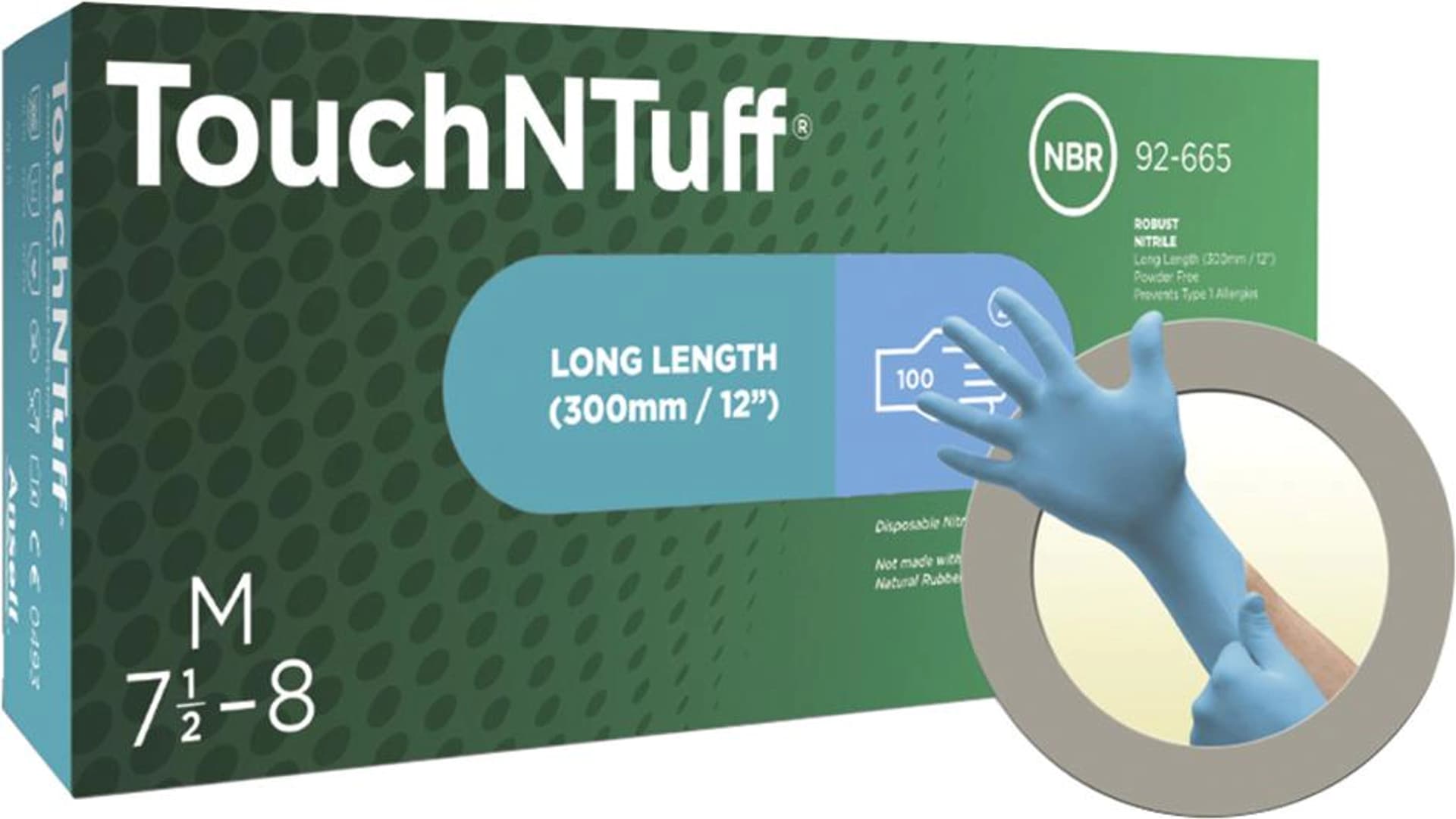

Rękawice nitrylowe jednorazowe TouchNTuff 92-665, rozmiar 8,5-9 (100 sztuk) Ansell, 100 sztuk) ansel