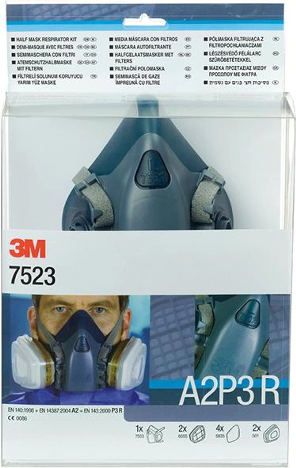 

Zestaw masek 7523M, 7502, filtr A2P3R