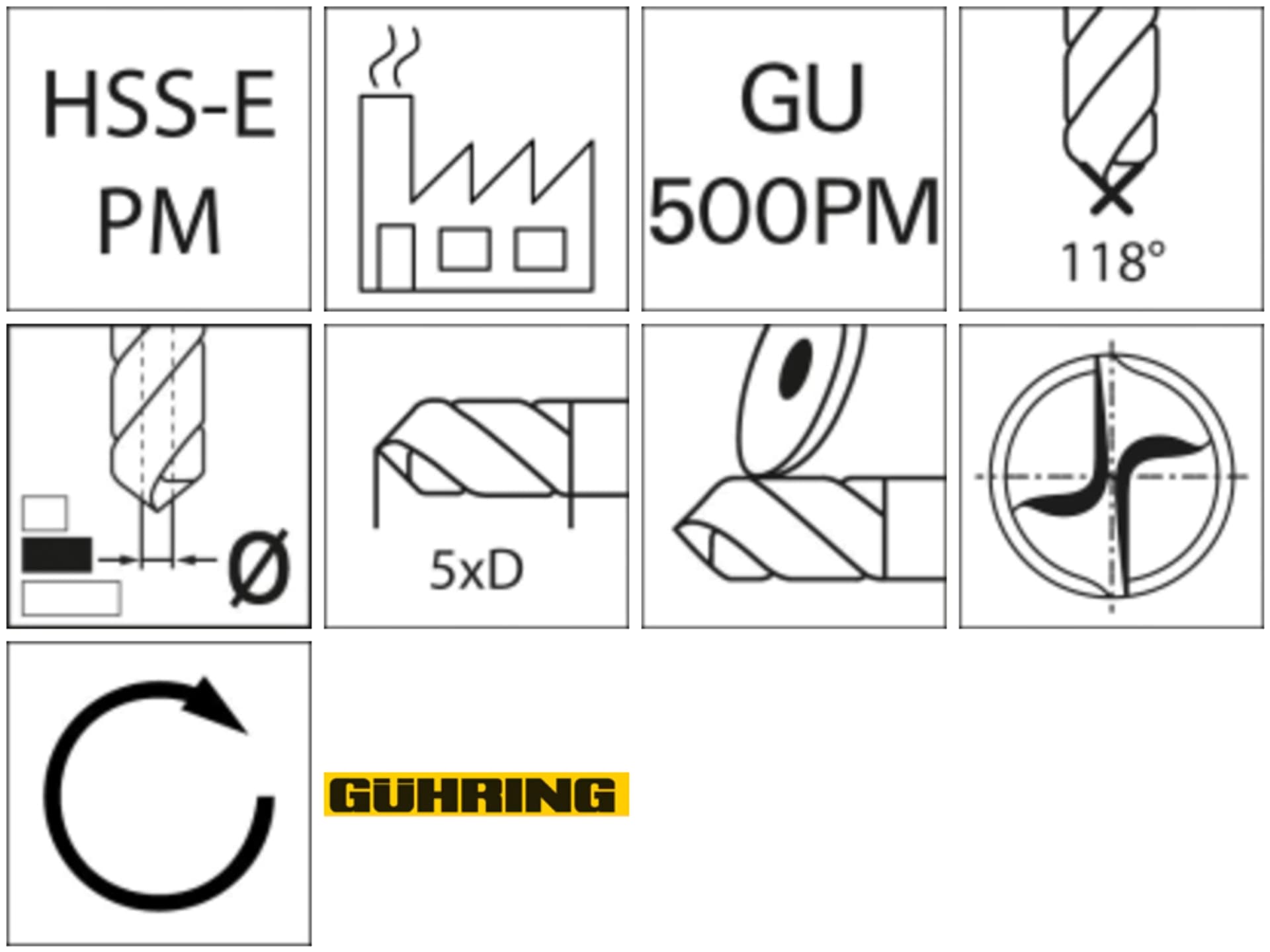 

Wiertlo krete WN HSSE-PM TiAlN 5xd 9,1mm GÜHRING