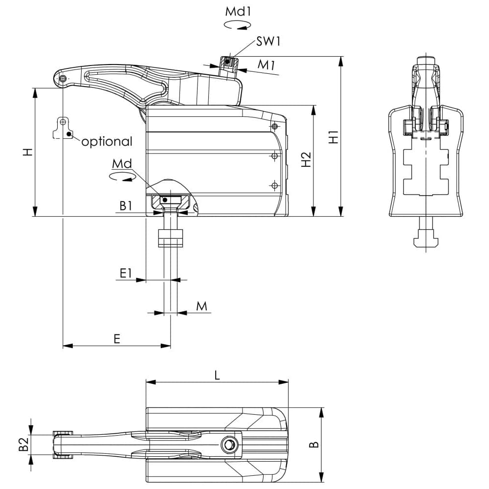 

Docisk regulowane 3-stopniowy 7630-22 M12x14 AMF