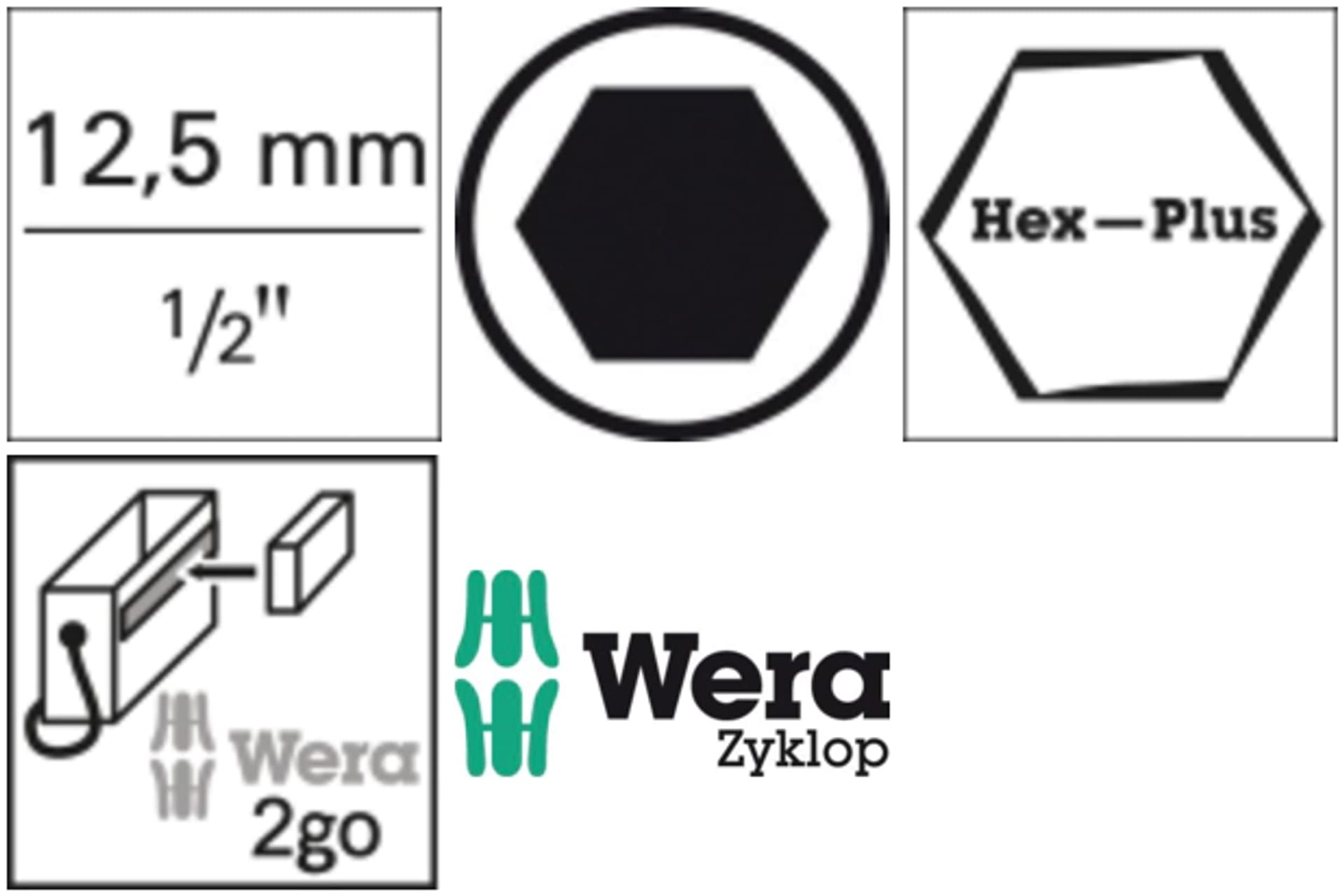 

Komplet nasadek wkrętakówych 1/2"9-cz. Hex z przytrzymaniem