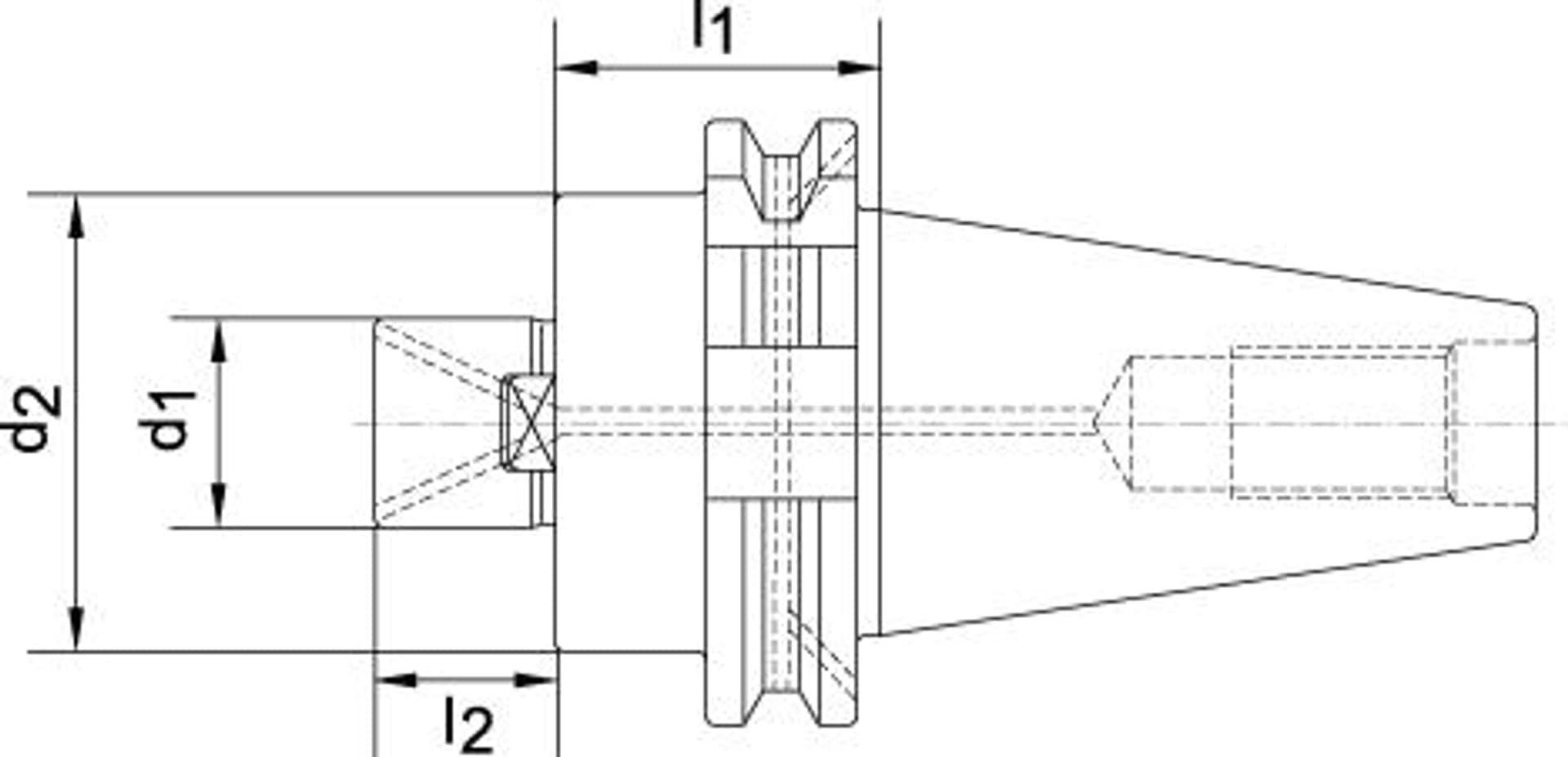 

Uchwyt do glowic frezar. DIN69871AD krotki SK40-22HAIMER