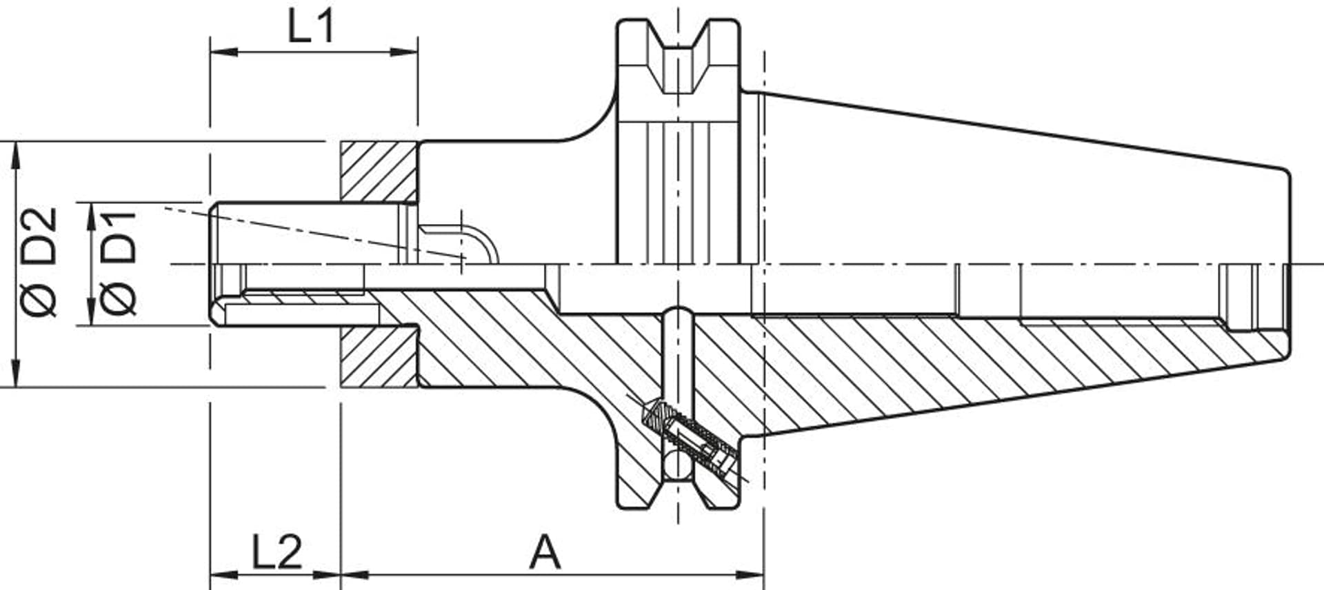 

Trzpien frezar.uniwers. do nasadzania glowicy, DIN69871ADB SK40-22 HAIMER
