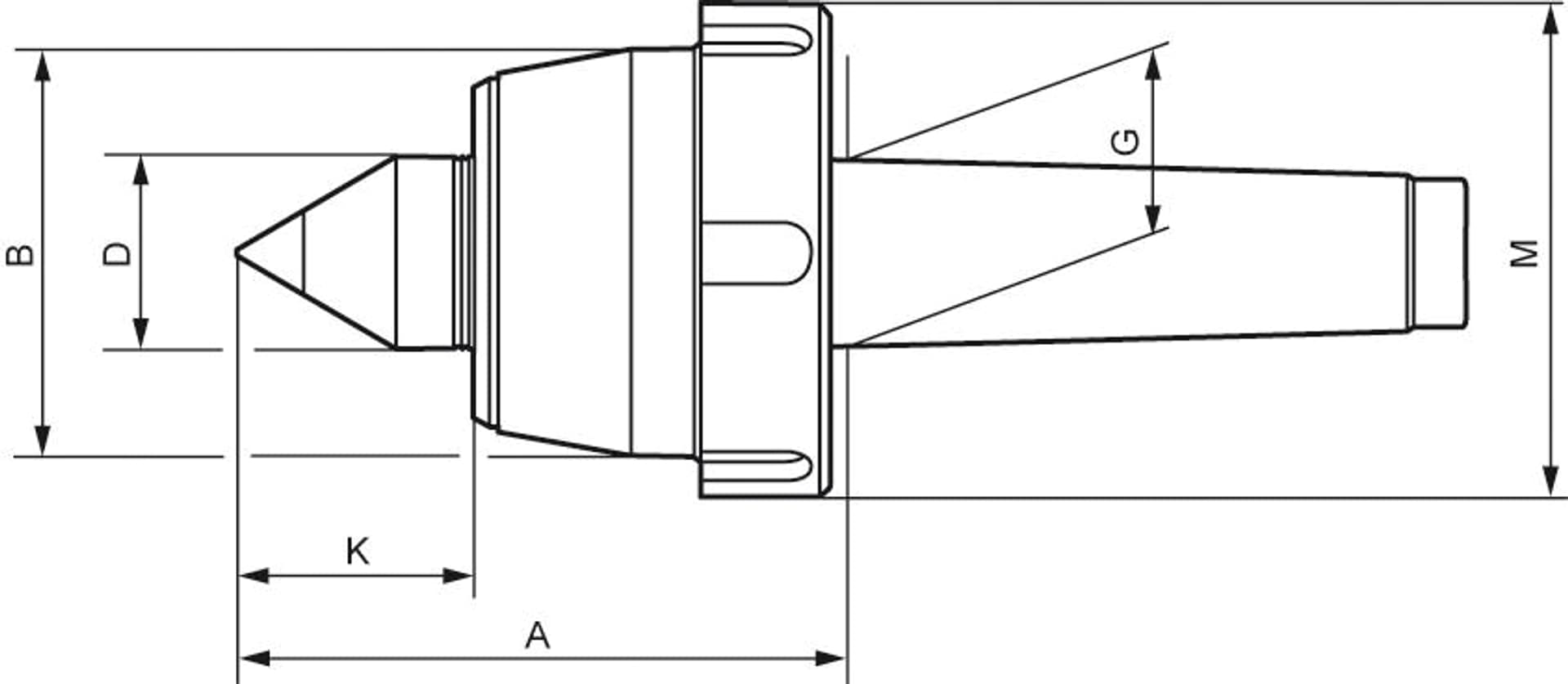 

Kiel tokarski obrotowy, z nakretka wypychaj,MK5 RÖHM