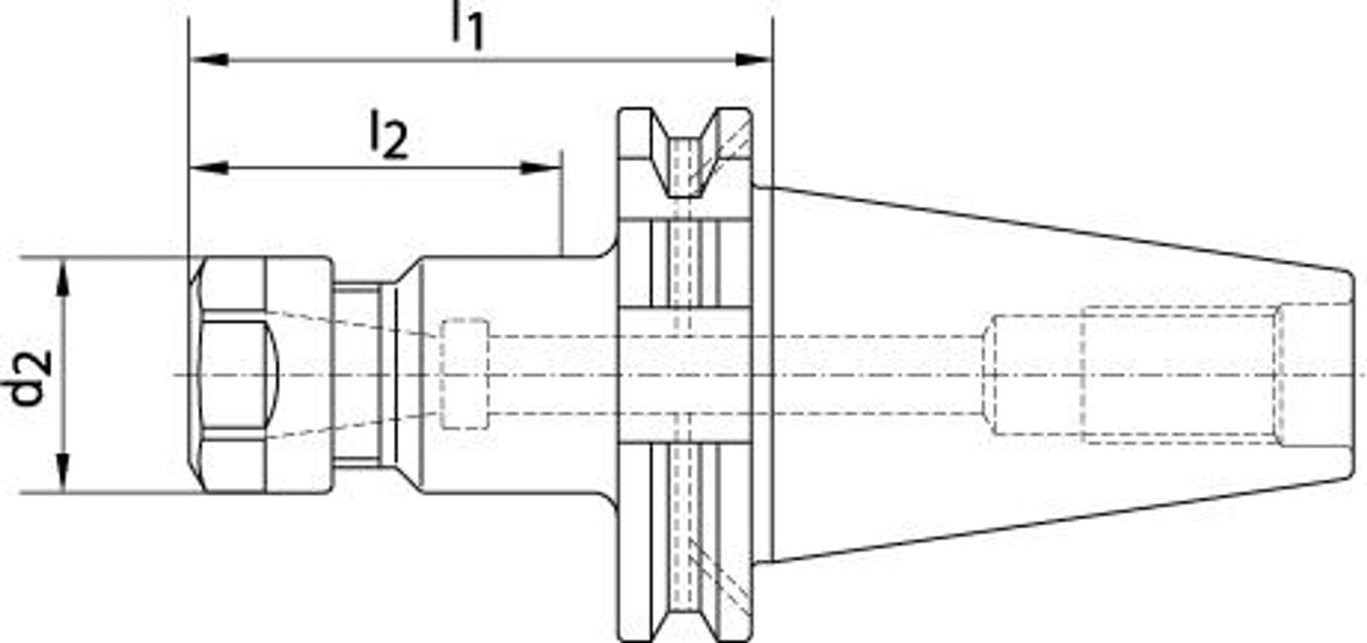 

Oprawka do tulejek zaciskowych,dluga, DIN69871ADB SK40-ER25, HAIMER