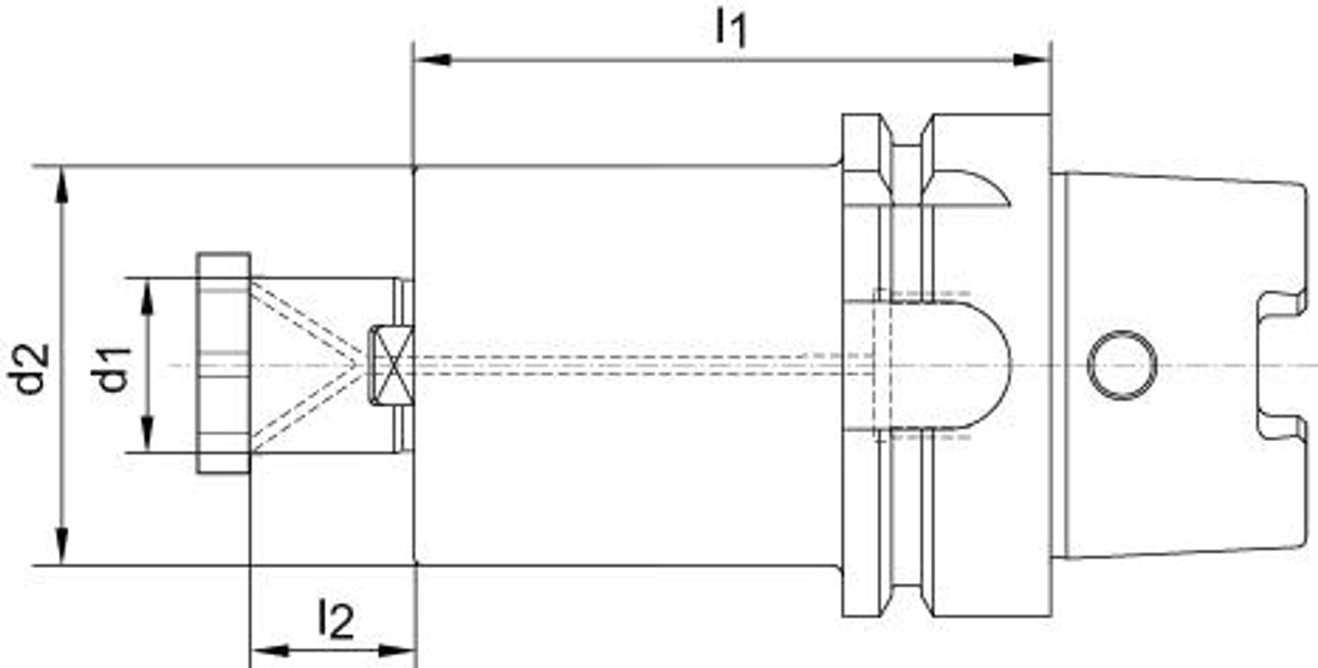 

Uchwyt do glow.frezar. DIN69893A KKB HSK-A100 22x160mm HAIMER